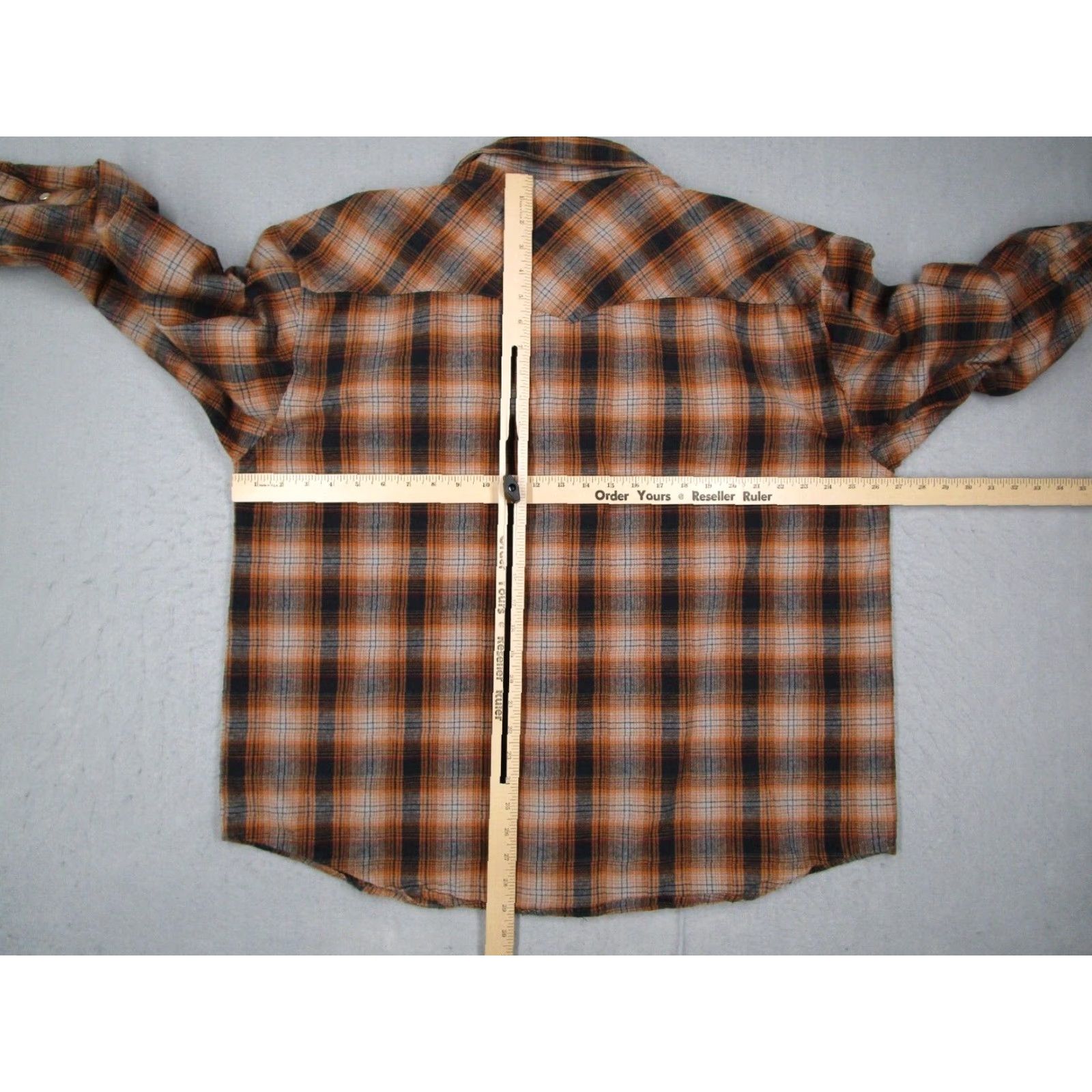 West Coast Choppers Jesse James Flannel Shirt Men's XL Brown Long Sleeve Button Up Pearl Snap Western Style Size US XL / EU 56 / 4 - 6 Thumbnail