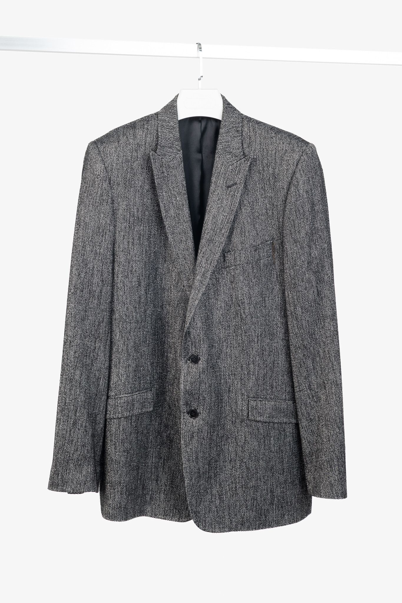 Versace Versace Collection White & Black Herringbone Tweed Blazer Size 54R - 1 Thumbnail