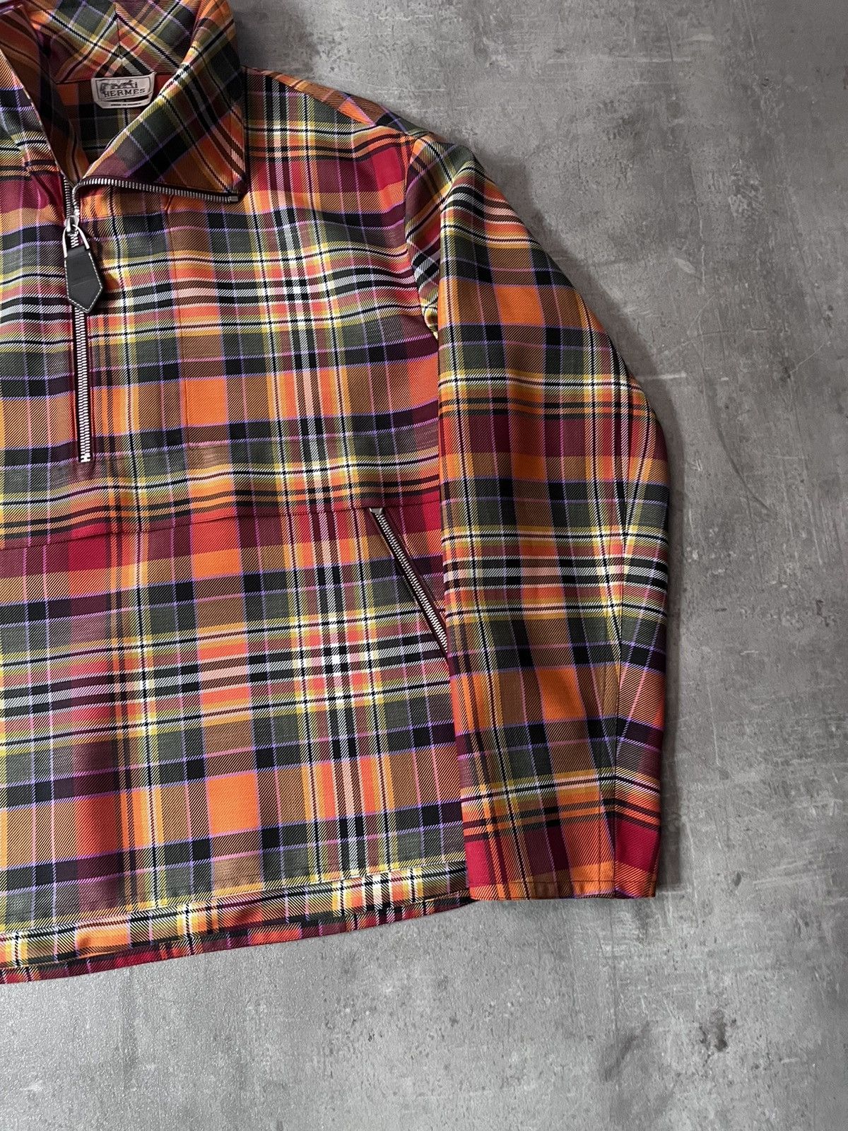 Hermes Hermes F/W 2021 runway jacket checkered halfzip orange Size US M / EU 48-50 / 2 - 4 Thumbnail