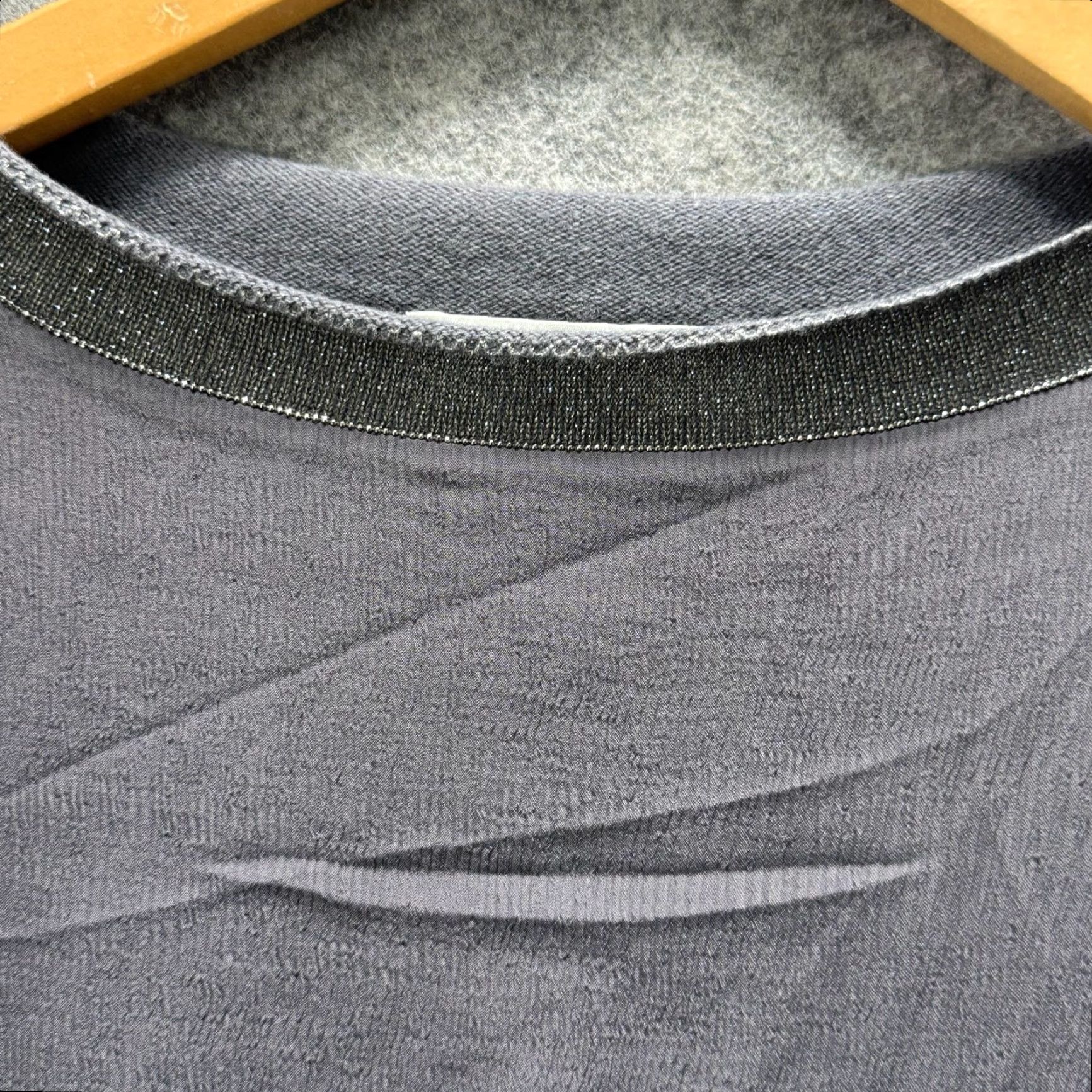 Fabiana Filippi Fabiana Filippi Shirt Womens XS Gray Metallic Crewneck Long Sleeve Made Italy Size XS / US 0-2 / IT 36-38 - 3 Thumbnail