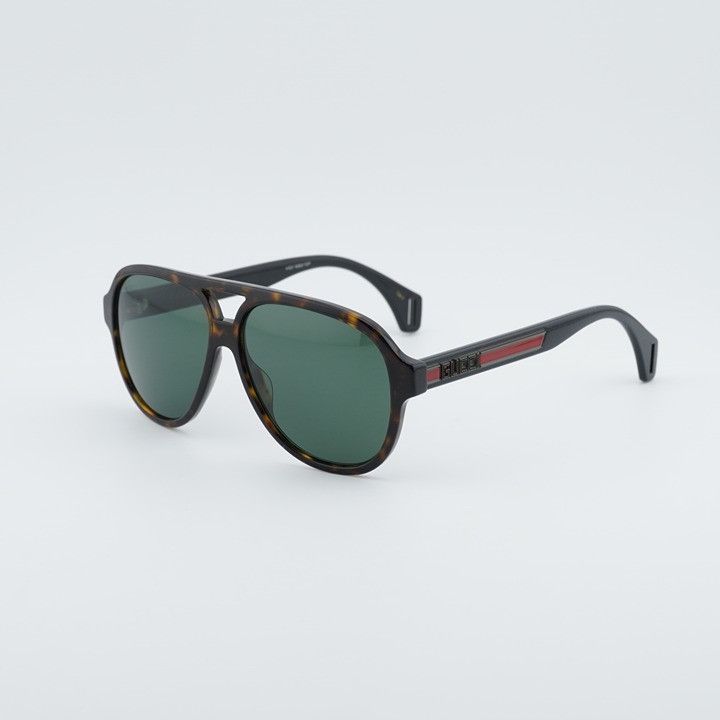 Gucci Gucci GG0463S 003 Sunglasses Havana Aviator Frame, Green Size ONE SIZE - 1 Thumbnail