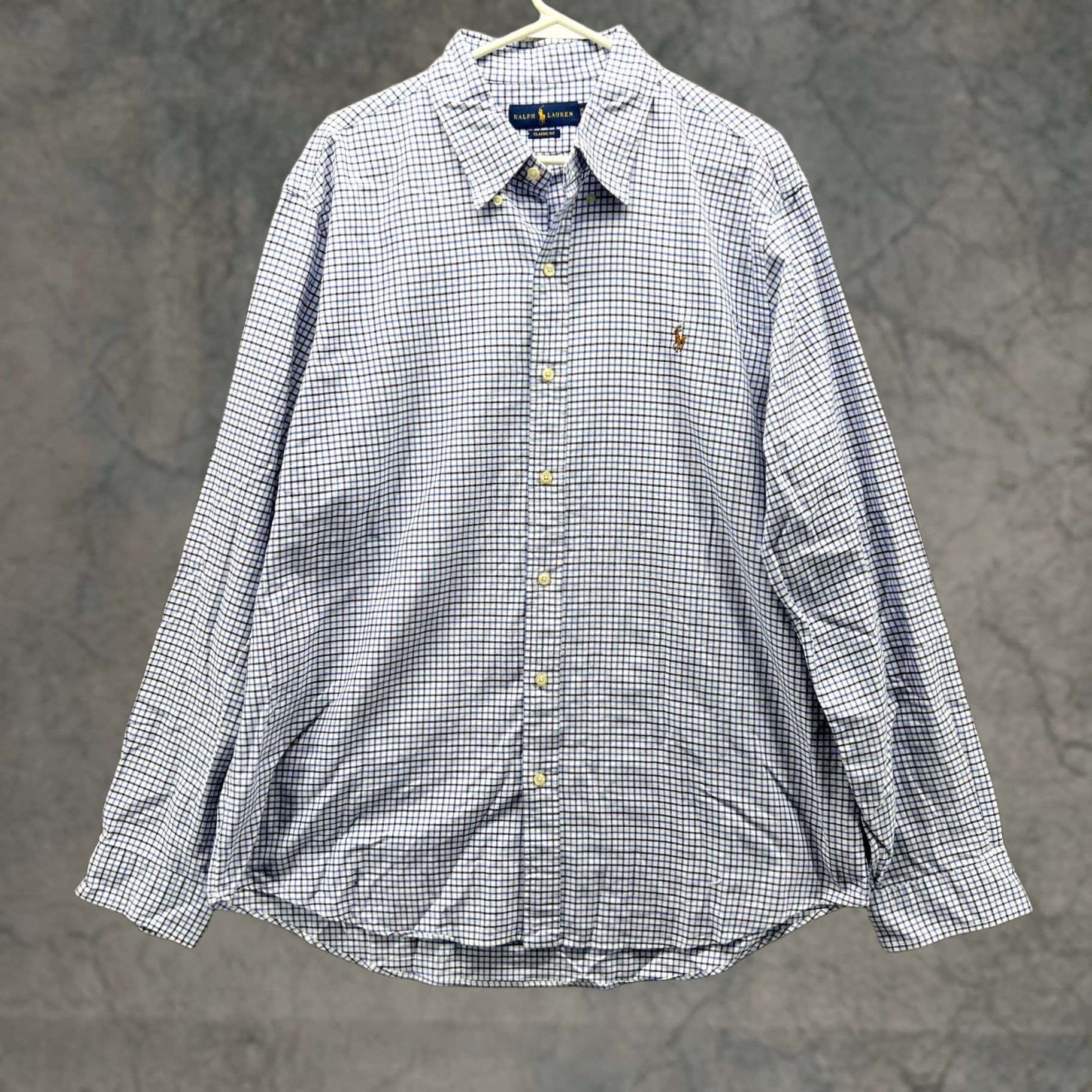 Polo Ralph Lauren VINTAGE Polo Ralph Lauren Shirt Mens XL Blue Button Up Gingham Oxford Pony Shirt Size US XL / EU 56 / 4 - 1 Thumbnail