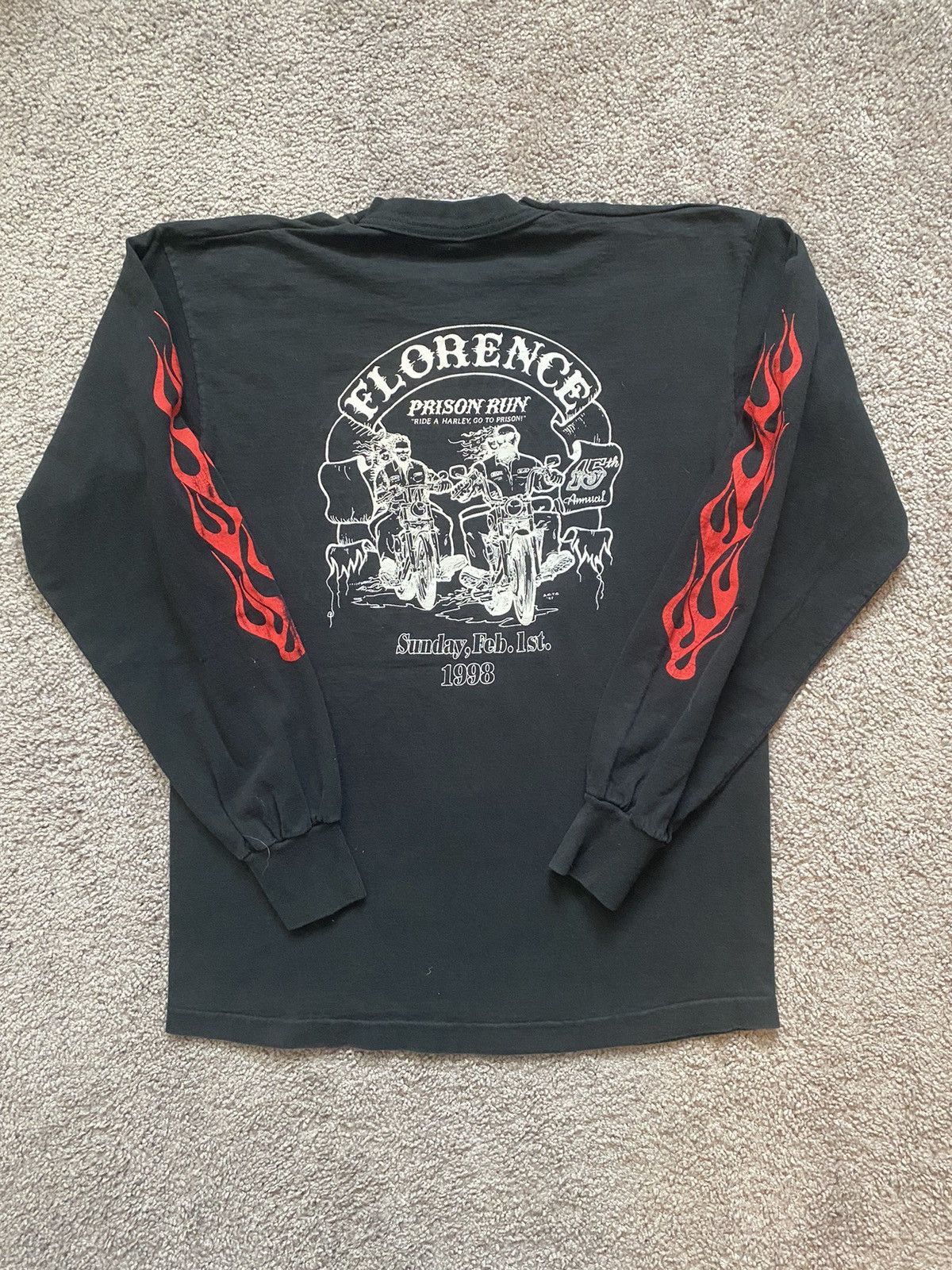 Harley Davidson × Vintage Vintage Harley Davidson Flames Longsleeve Tee Shirt Size US L / EU 52-54 / 3 - 2 Thumbnail