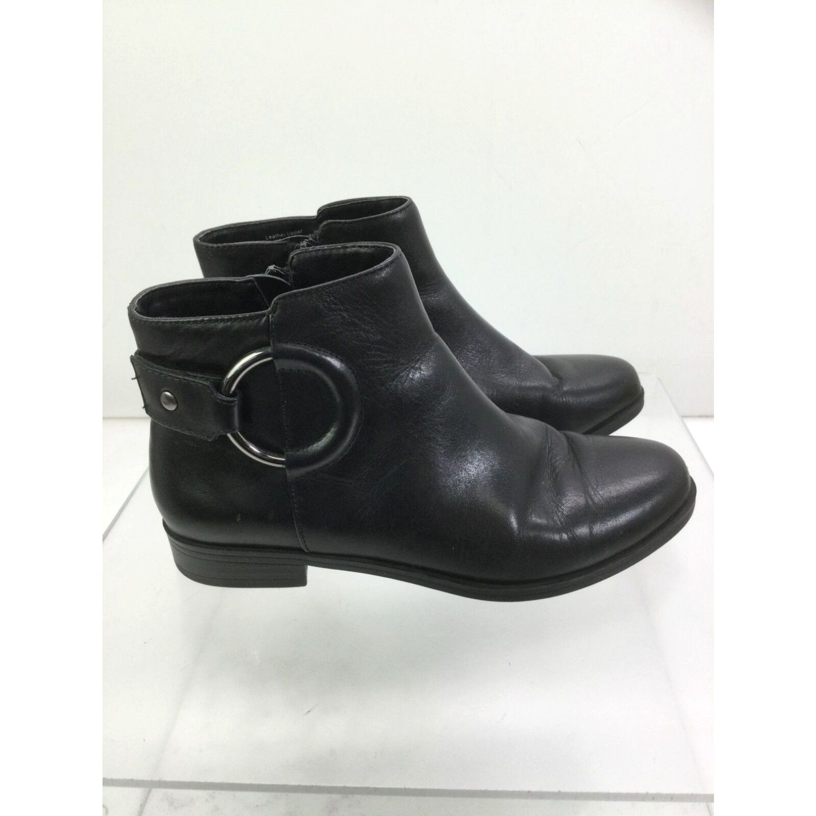 Alfani Alfani Avvia Black Leather Side Zip Booties 5M Grailed