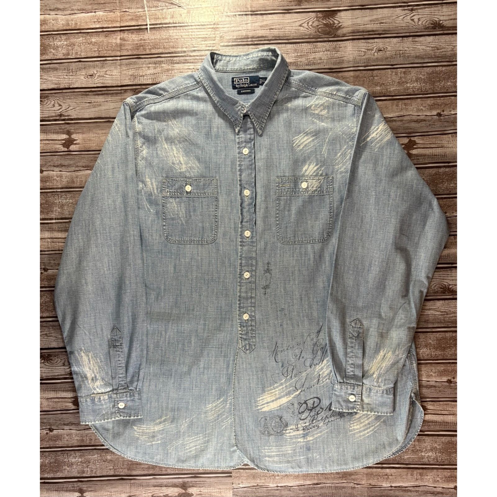 Polo Ralph Lauren Polo Ralph Lauren Emmons denim Shirt size XL color Chambray Size US XL / EU 56 / 4 - 1 Thumbnail