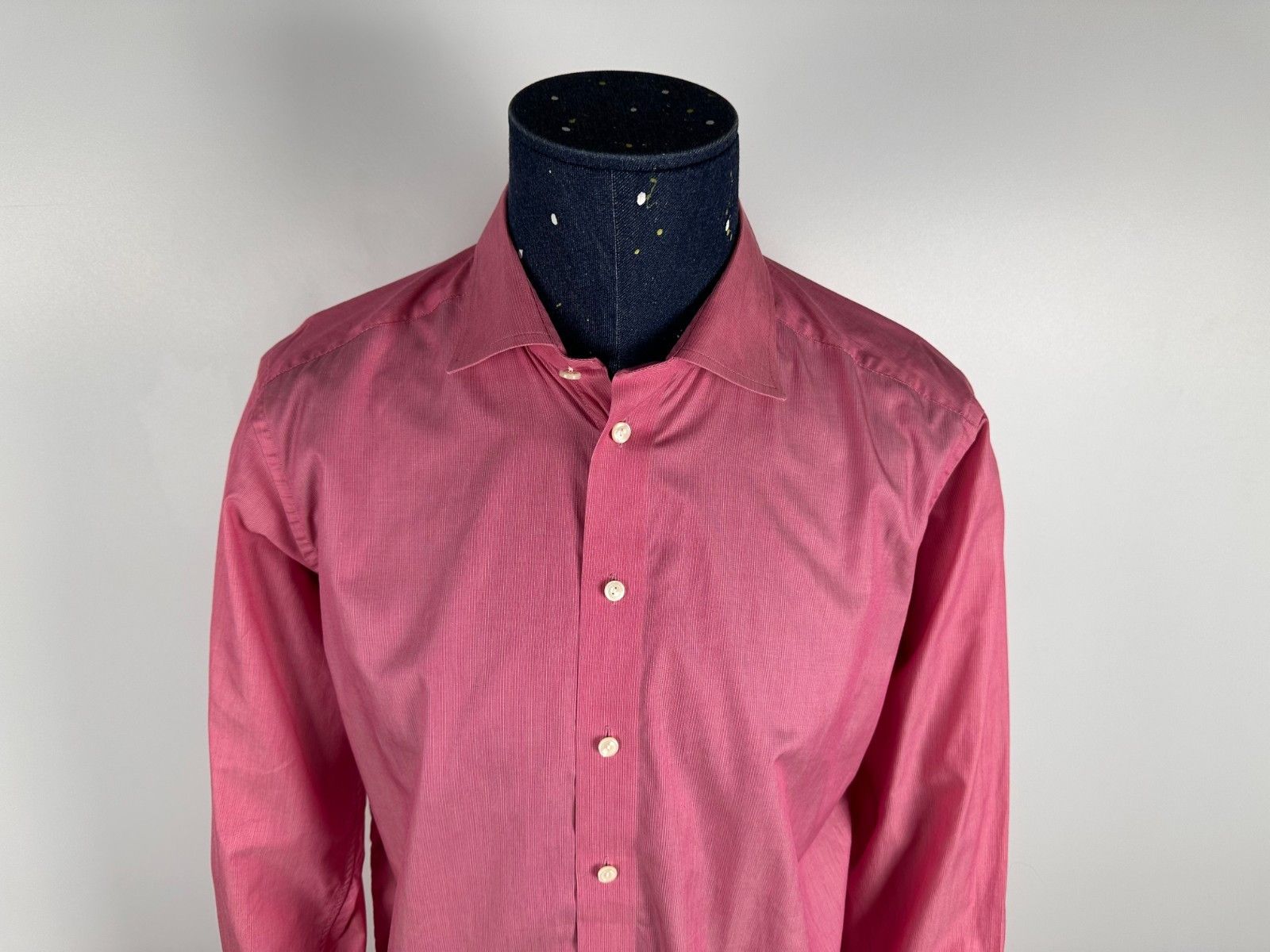 Eton Eton Contemporary Dress Shirt 16 -41 Pink Cotton Long Sleeve Size US L / EU 52-54 / 3 - 2 Thumbnail