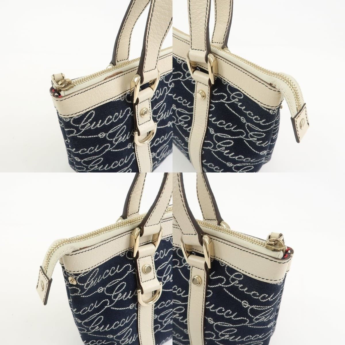 Gucci Gucci Abbey Canvas & Leather Shoulder Bag Navy Size ONE SIZE - 6 Thumbnail