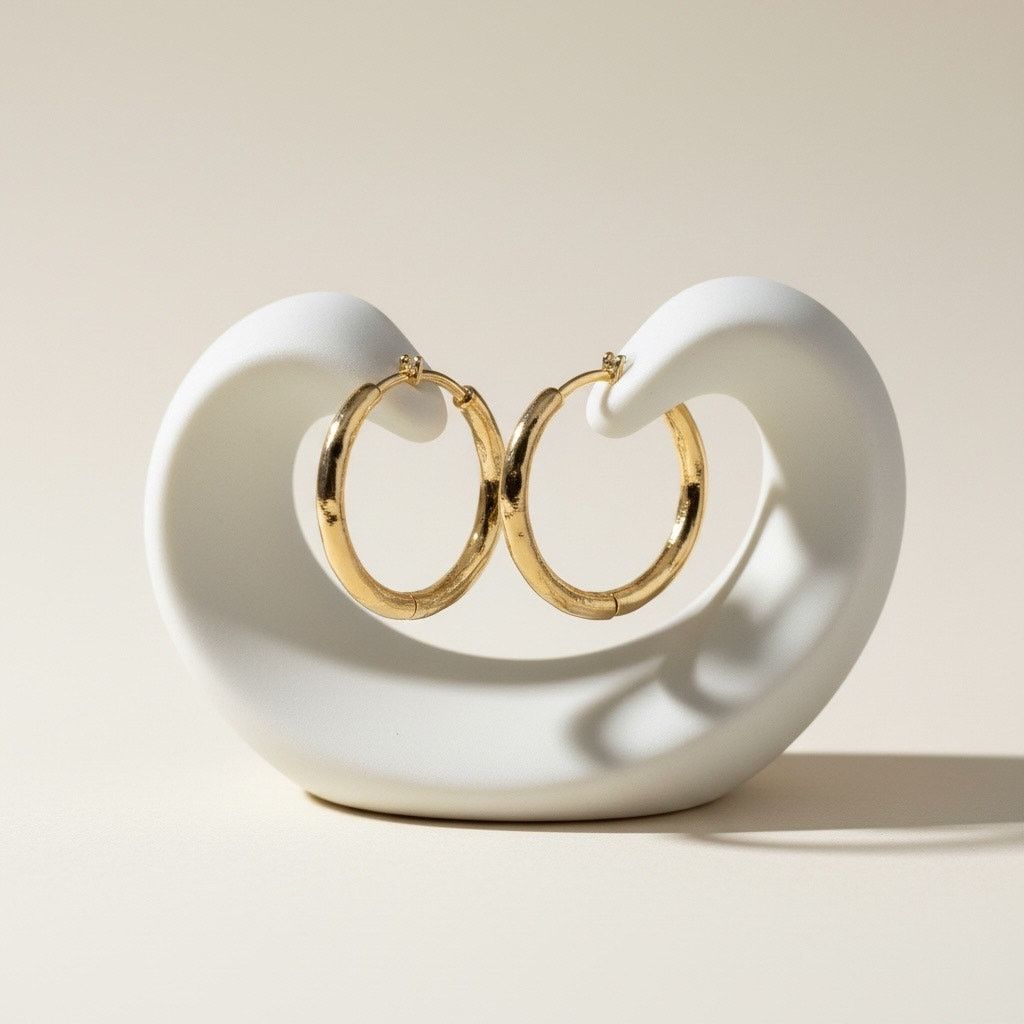 Other Lonna & Lilly Gold Tone Textured Hoop Earrings Classic Round Size ONE SIZE - 1 Thumbnail