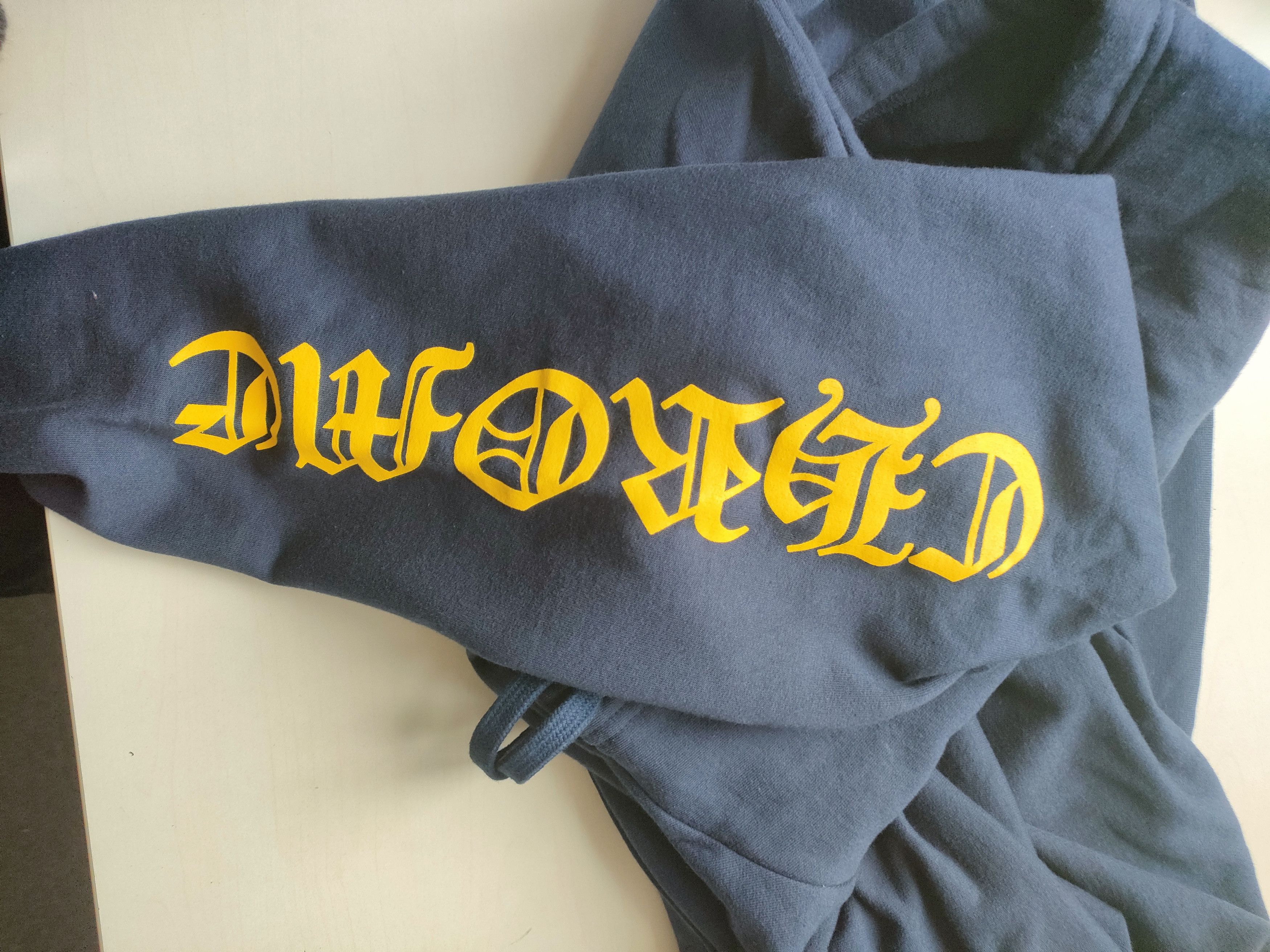 Chrome Hearts Chrome Hearts Yellow Script Sleeve Navy Hoodie Size US M / EU 48-50 / 2 - 3 Thumbnail