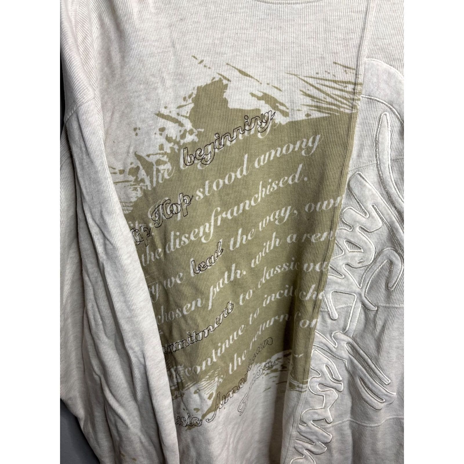 Phat Farm Phat Farm Shirt Mens L Cream Waffle Knit Thermal Long Sleeve Embroidered Crew Neck Graphic Print Streetwear Hip Hop Mens Size US L / EU 52-54 / 3 - 3 Thumbnail