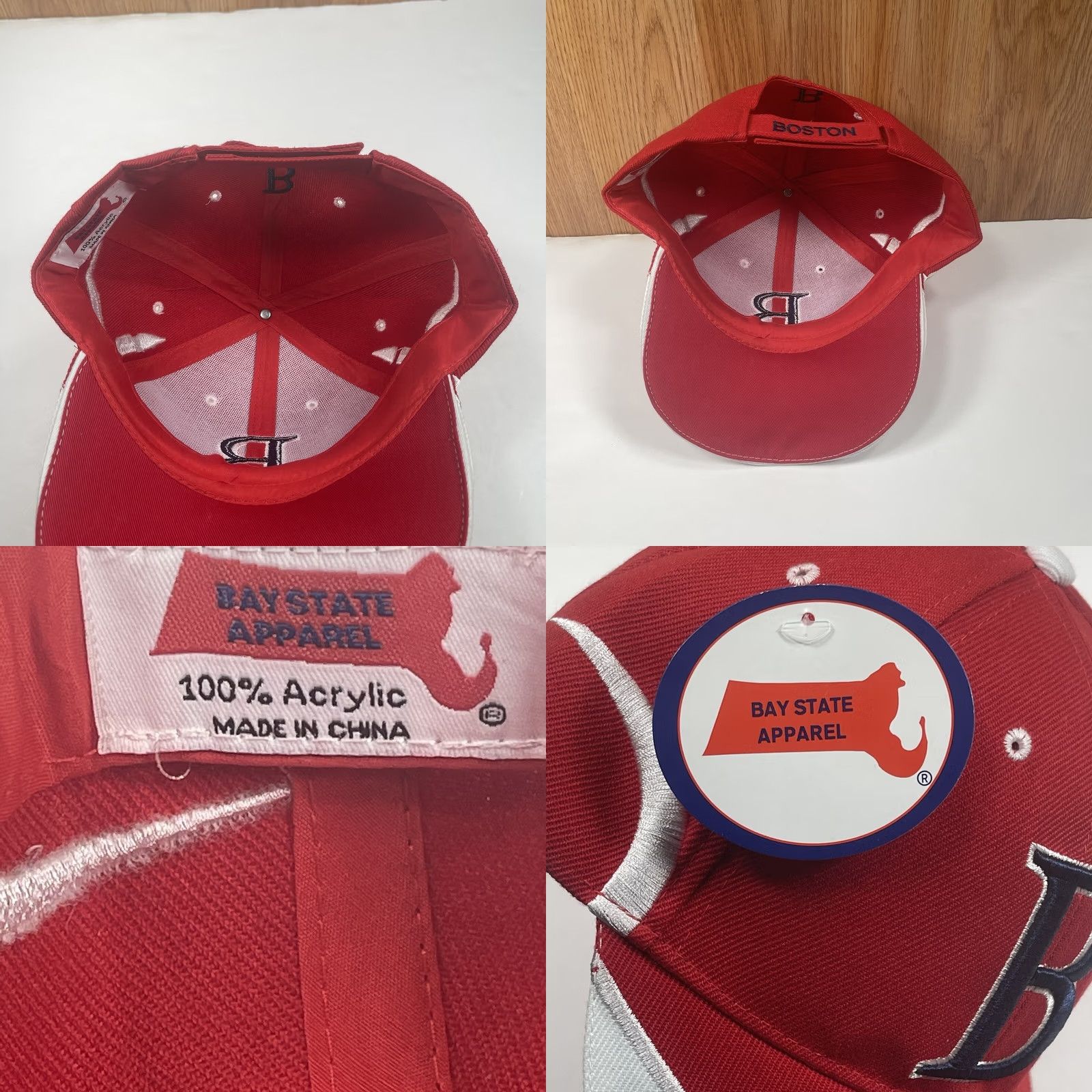 Vintage Bay State Apparel Boston Cap Embroidered Adult Adjustable StrapBack BaseHat Size ONE SIZE - 8 Thumbnail