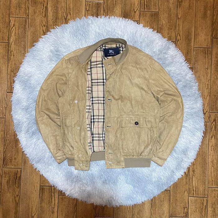 Vintage 90s Burberry Nova Check Lined Leather Jacket Size L main image 0