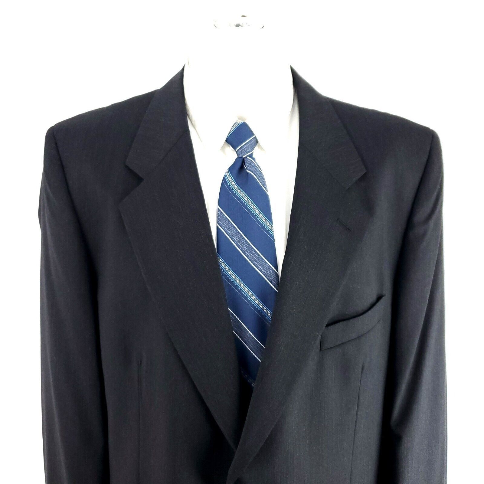 Joseph & Feiss Joseph Feiss Comfort Stretch Wool 2 Button Blazer 46R Gray Size 46R - 1 Thumbnail