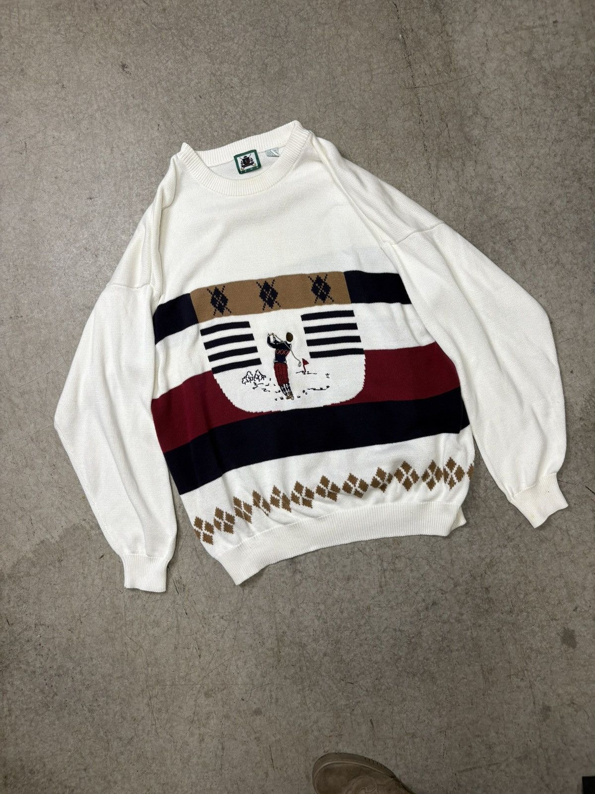 Izod 1980s vintage golf sweater Size US XL / EU 56 / 4 - 1 Thumbnail