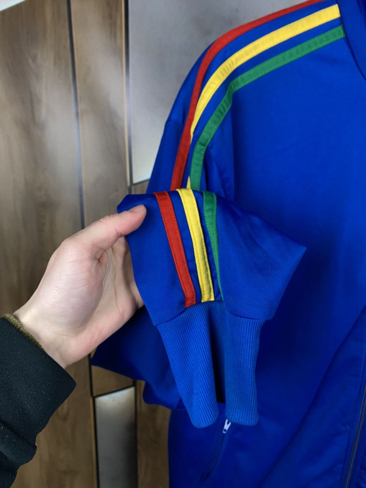 Adidas 🐸Vintage 00s Sweatshirt Zip-Up Olympic Adidas Rasta VTG🐸 Size US M / EU 48-50 / 2 - 4 Thumbnail