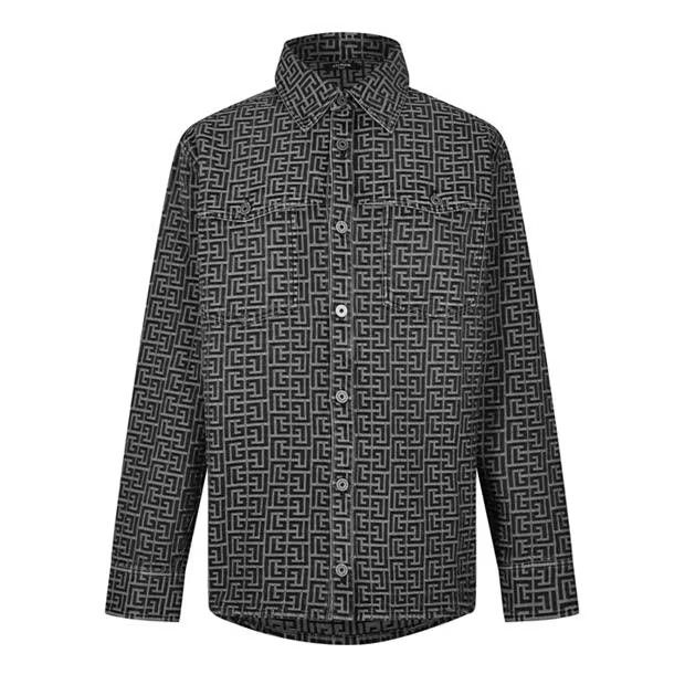 image of Balmain O1G2R1Mq0324 Shirts In Black, Men's (Size XL)