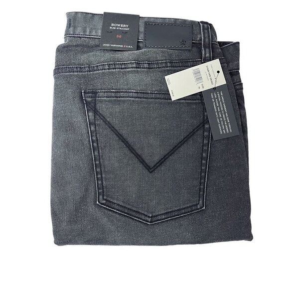 John Varvatos John Varvatos Mens Black Faded Denim Bowery Raw Hem Jean Sho Size US 36 / EU 52 - 3 Thumbnail