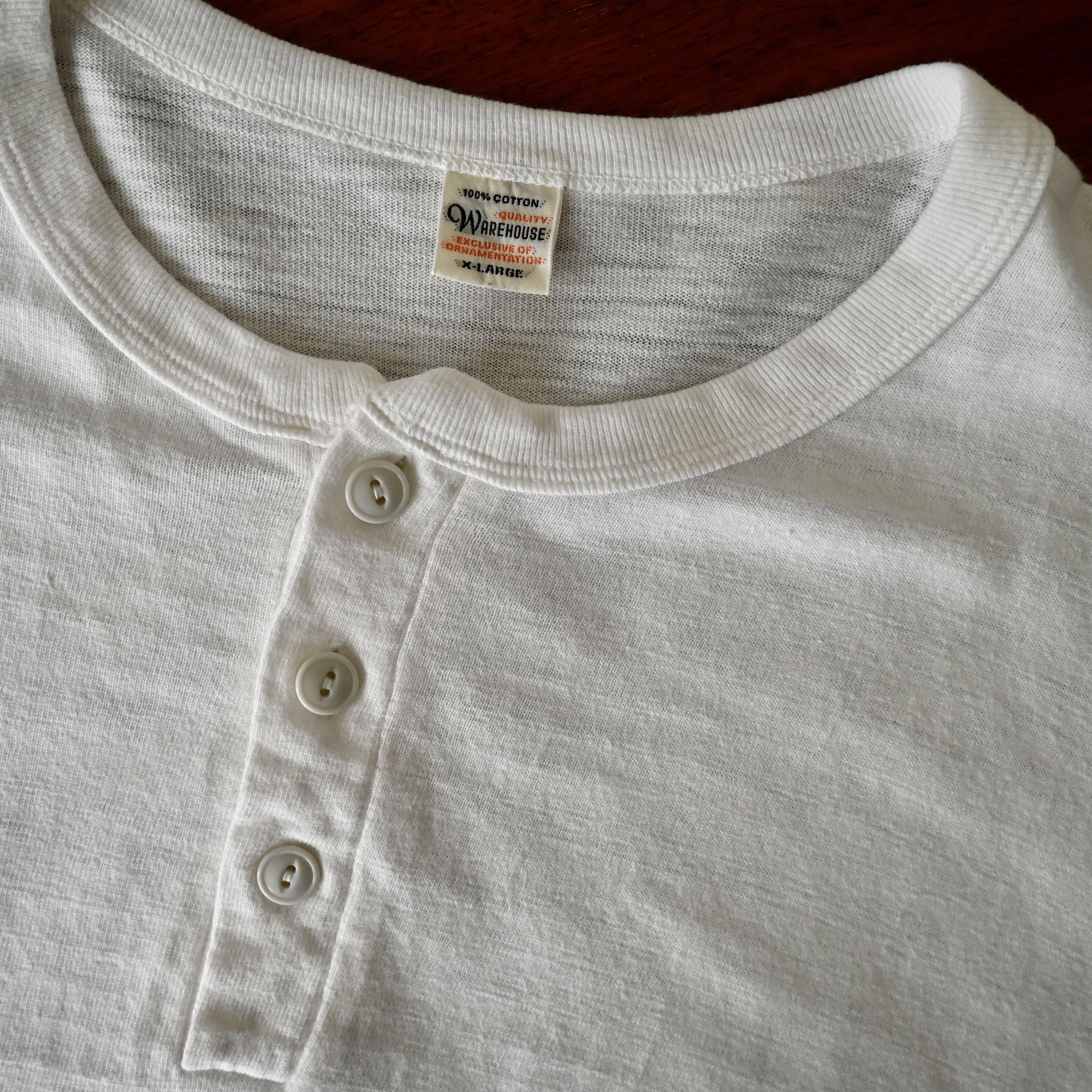 Warehouse Warehouse "shadow border" henley neck t-shirt made in Japan Size US XL / EU 56 / 4 - 8 Thumbnail