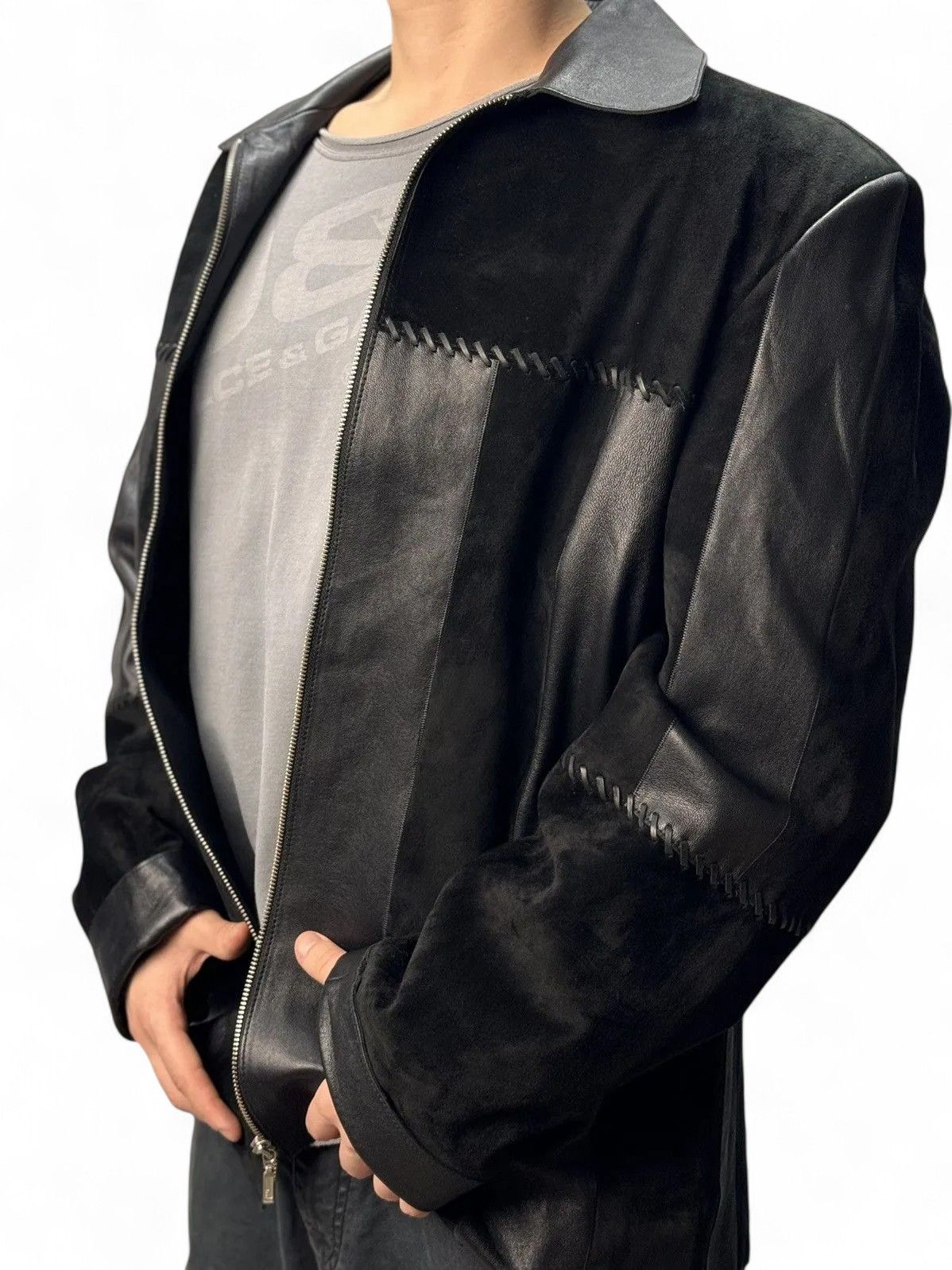 14th Addiction Y2K Vintage Leather Jacket Ifsixwasnine Crazy Style Size US L / EU 52-54 / 3 - 3 Thumbnail