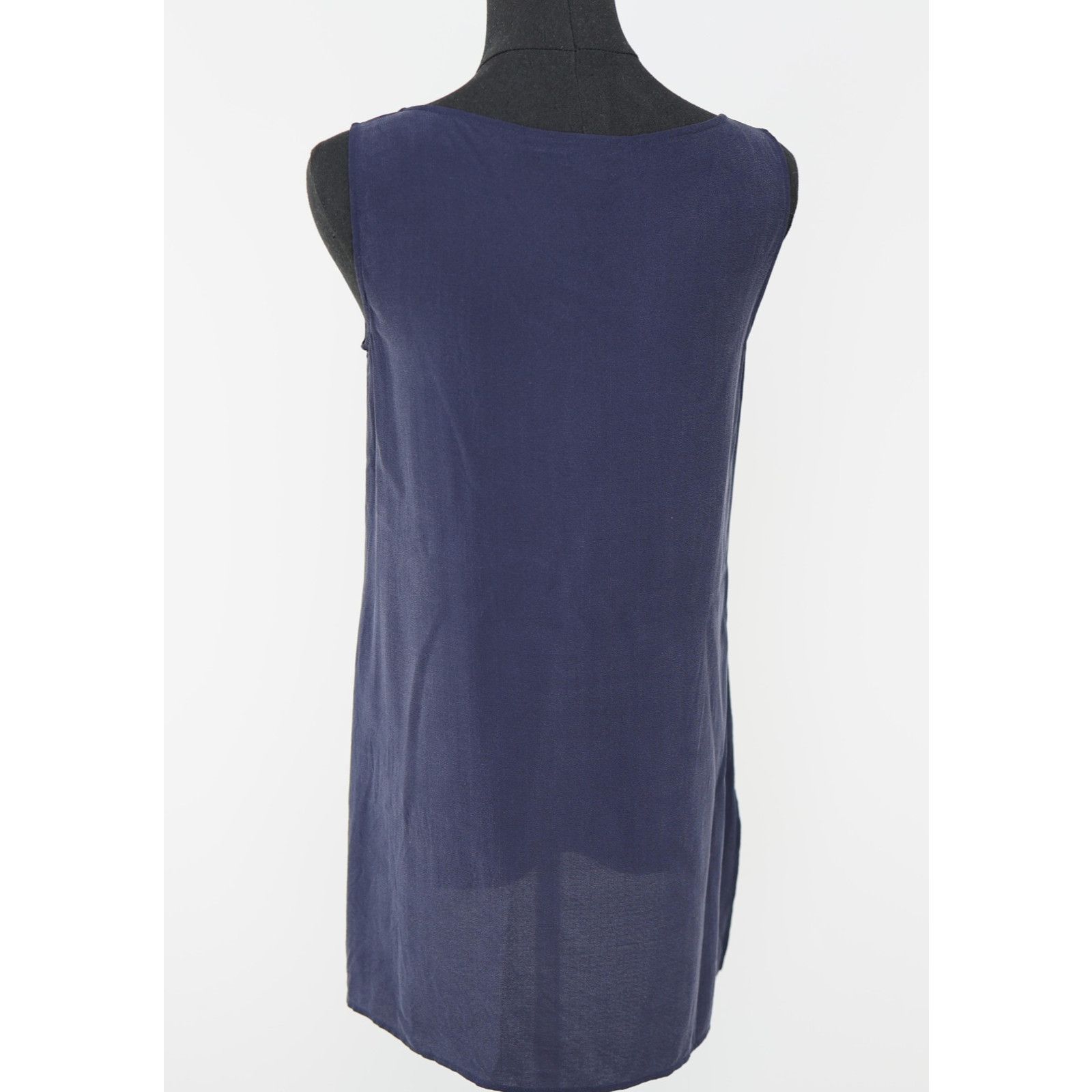Eileen Fisher EILEEN FISHER Midnight Silk Georgette Crepe Tank Top Size PP Size XS / US 0-2 / IT 36-38 - 4 Thumbnail