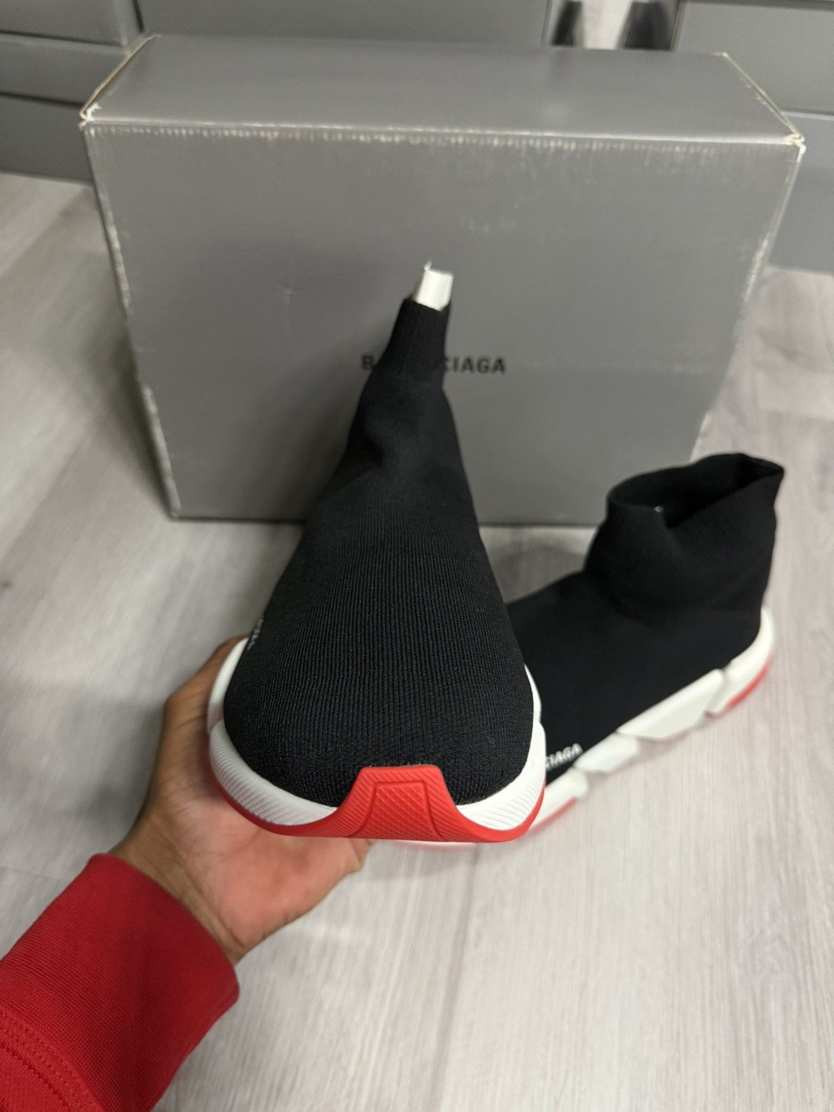Balenciaga Balenciaga Speed 2.0 Sneakers Black White Red Size US 13 / EU 46 - 2 Thumbnail