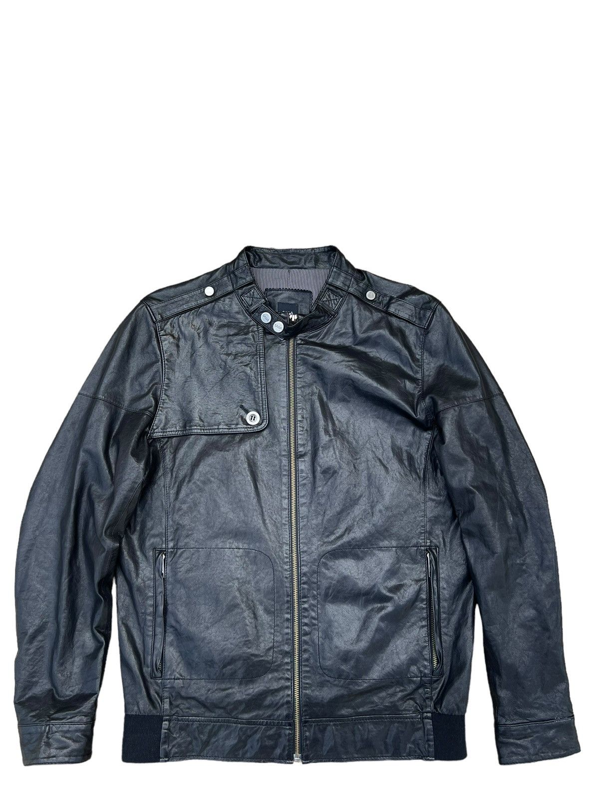 Saba Mens SABA MW10075 Lamb Leather Racer Jacket Size US S / EU 44-46 / 1 - 1 Thumbnail