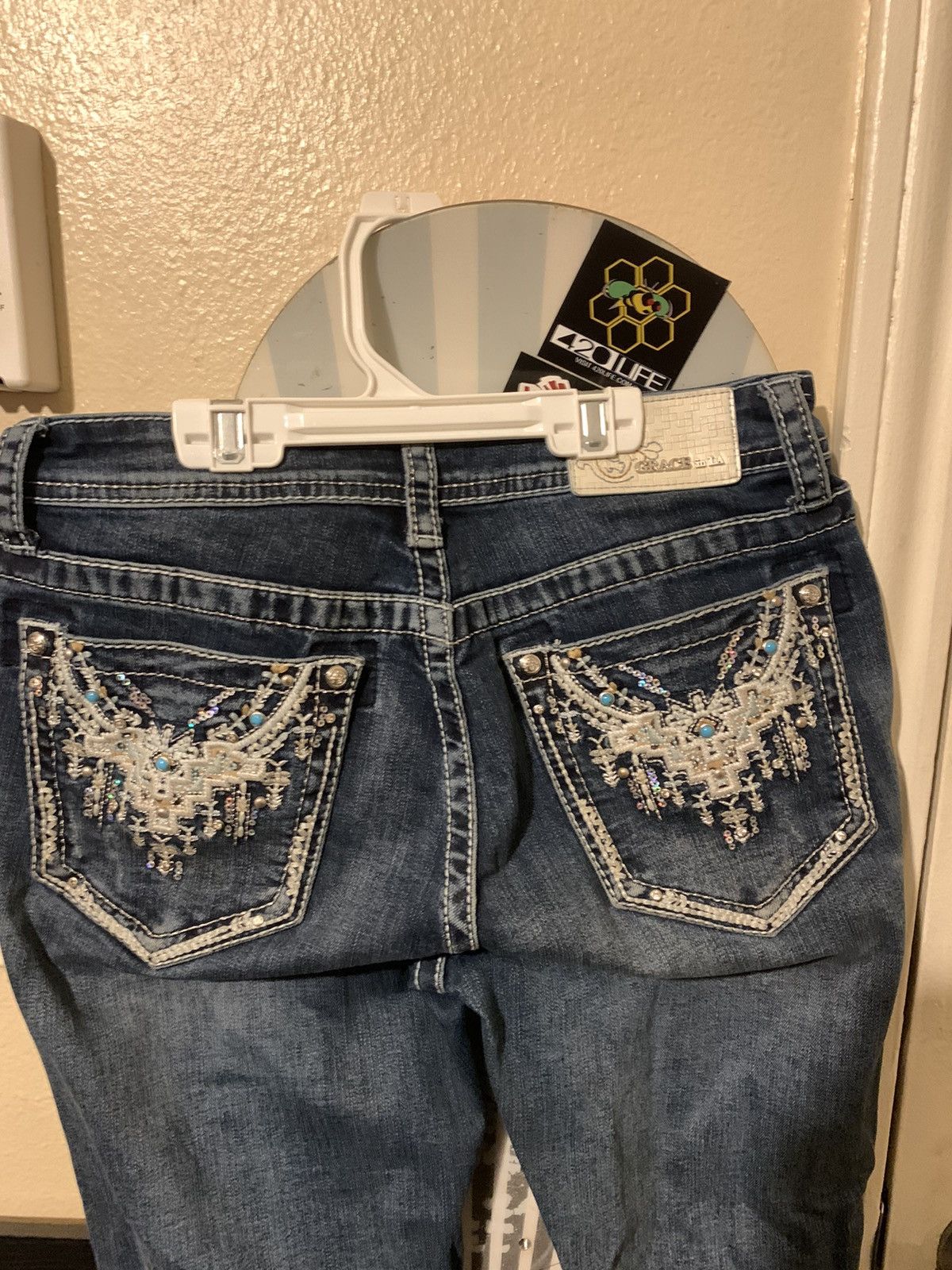 Grace in LA Grace In La Women’s Jeans with Embroidery Size 26" / US 2 / IT 38 - 7 Thumbnail