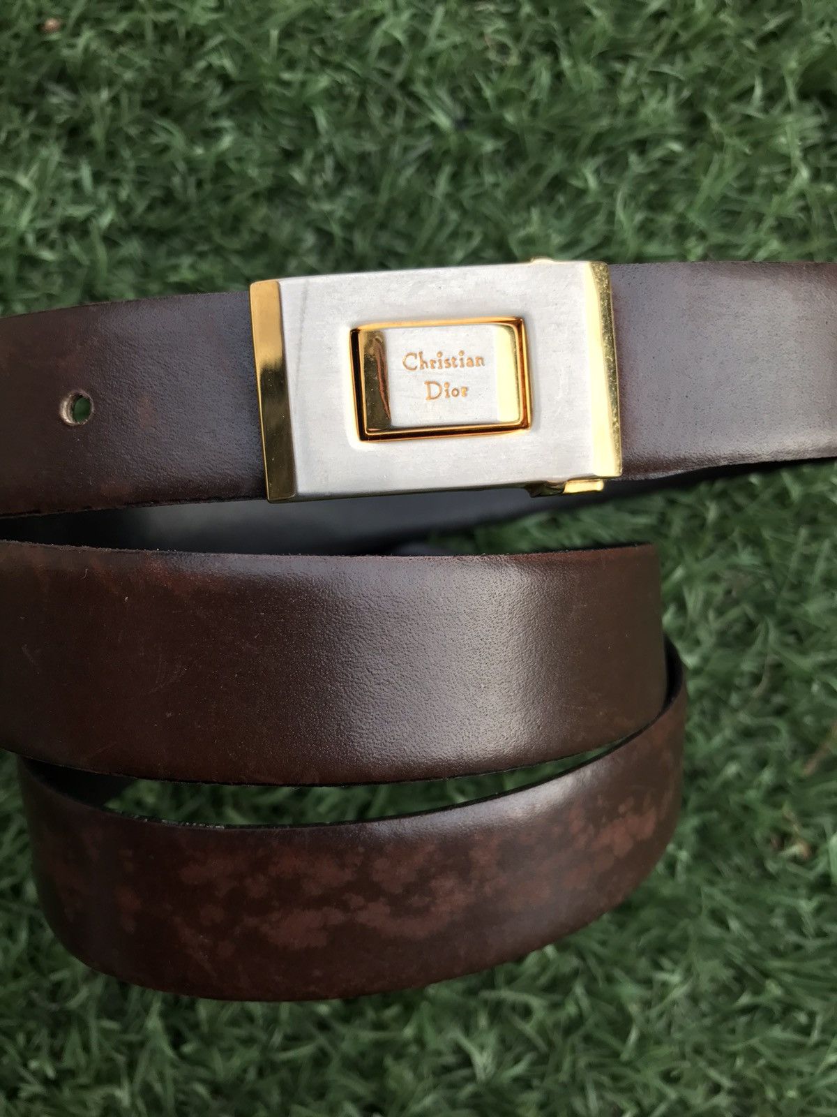 Dior Christian Dior Reversible Leather belt Size 42 Brown black Size 42 - 8 Thumbnail