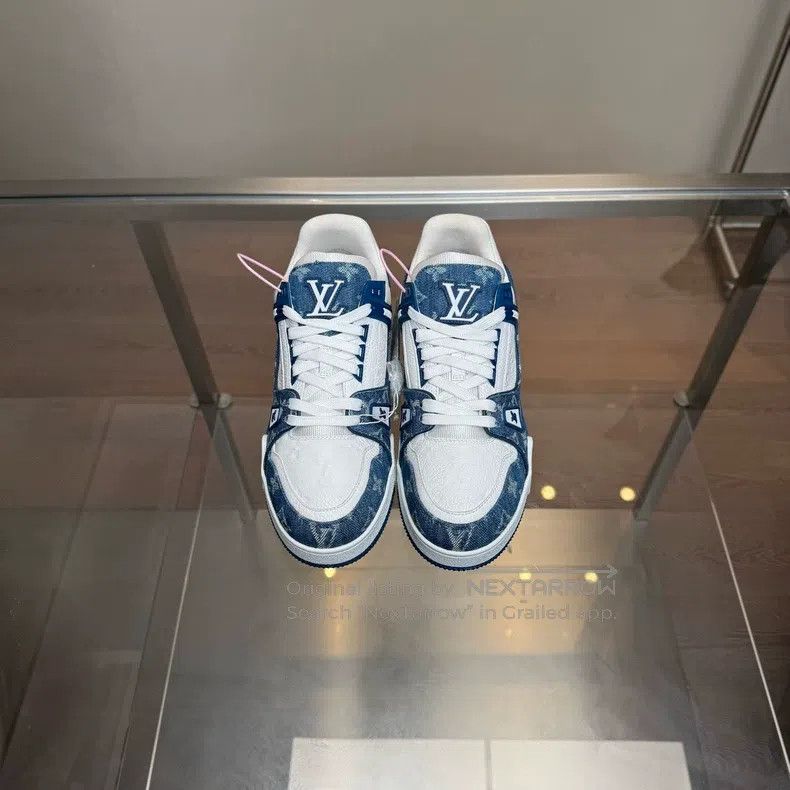 Louis Vuitton Louis Vuitton Trainer White and Blue Denim shoes Size US 9 / EU 42 - 1 Thumbnail