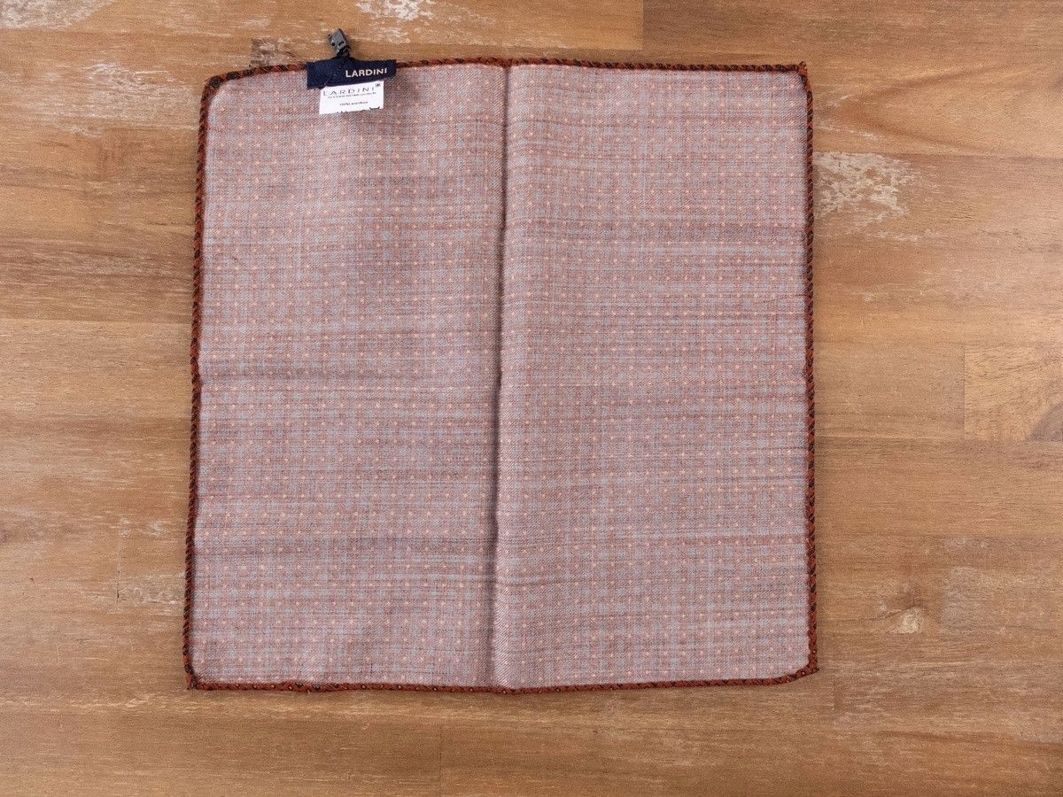 Lardini LARDINI orange geometric print wool pocket square Size ONE SIZE - 3 Thumbnail