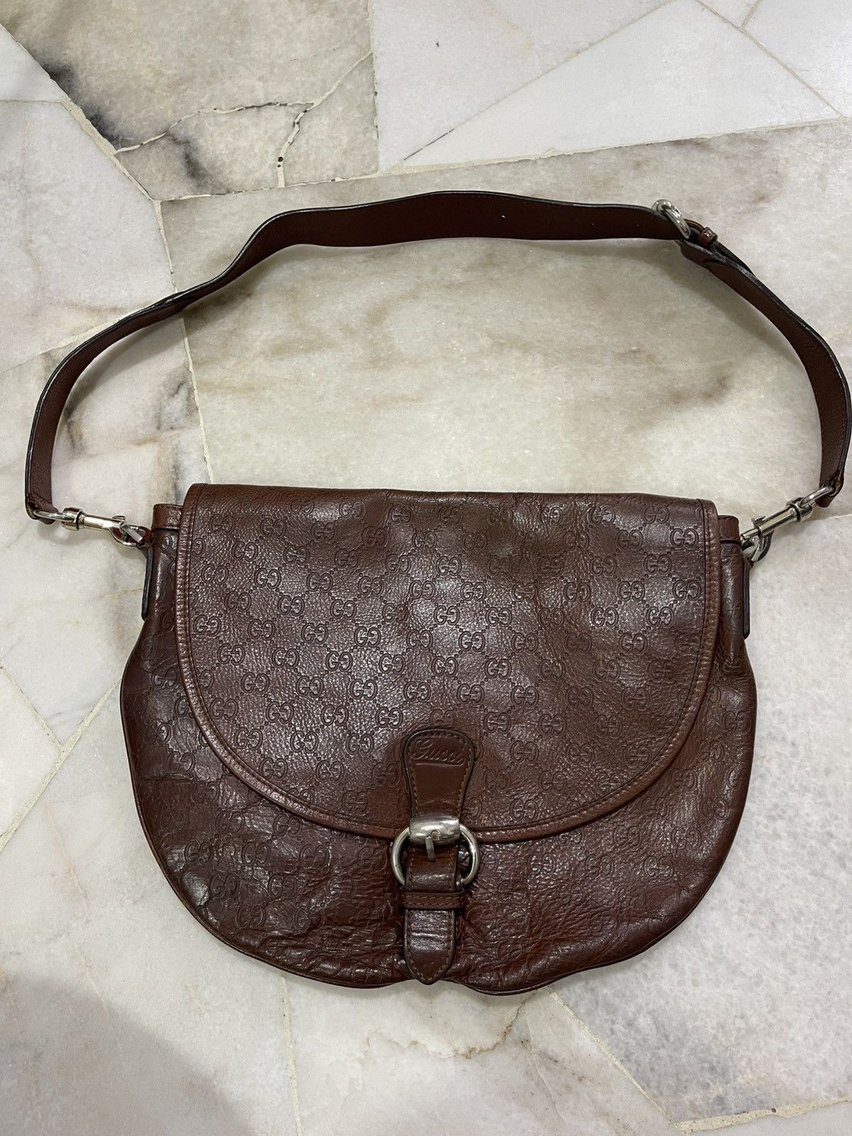 Gucci Vintage Gucci Monogram Leather Shoulder Bag Size ONE SIZE - 1 Thumbnail