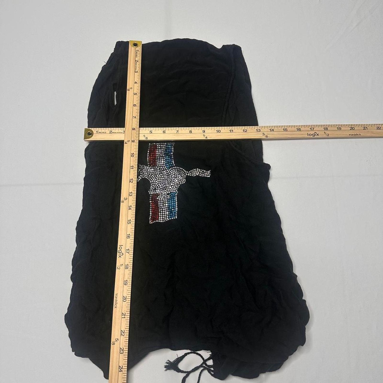 Ford Mustang Rhinestone Fringe Vest Size Medium-L Unique black Size M / US 6-8 / IT 42-44 - 3 Thumbnail