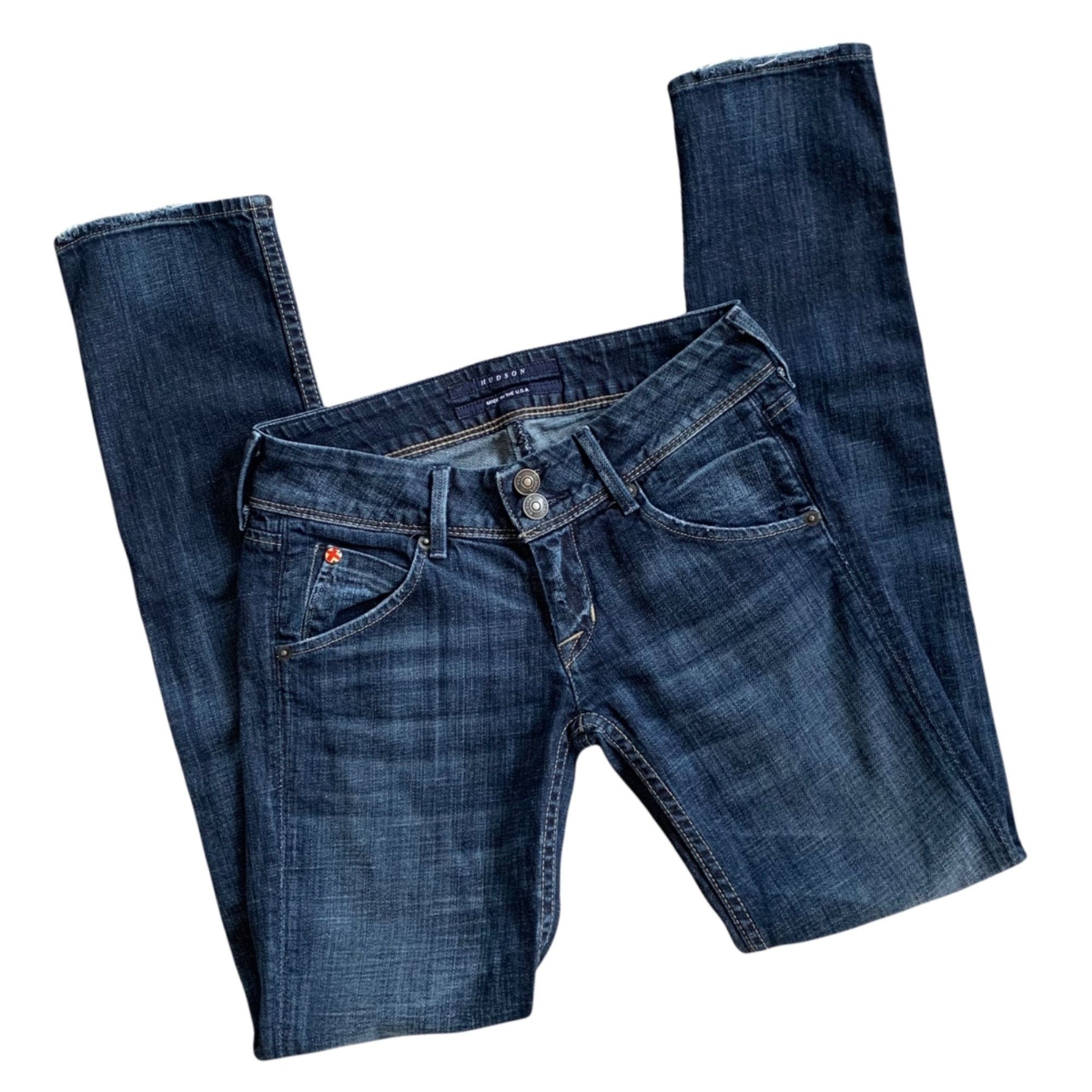 Hudson Hudson Collin Mid-Rise Dark Wash Skinny Denim Jeans24 Size 42" / US 20 - 1 Thumbnail