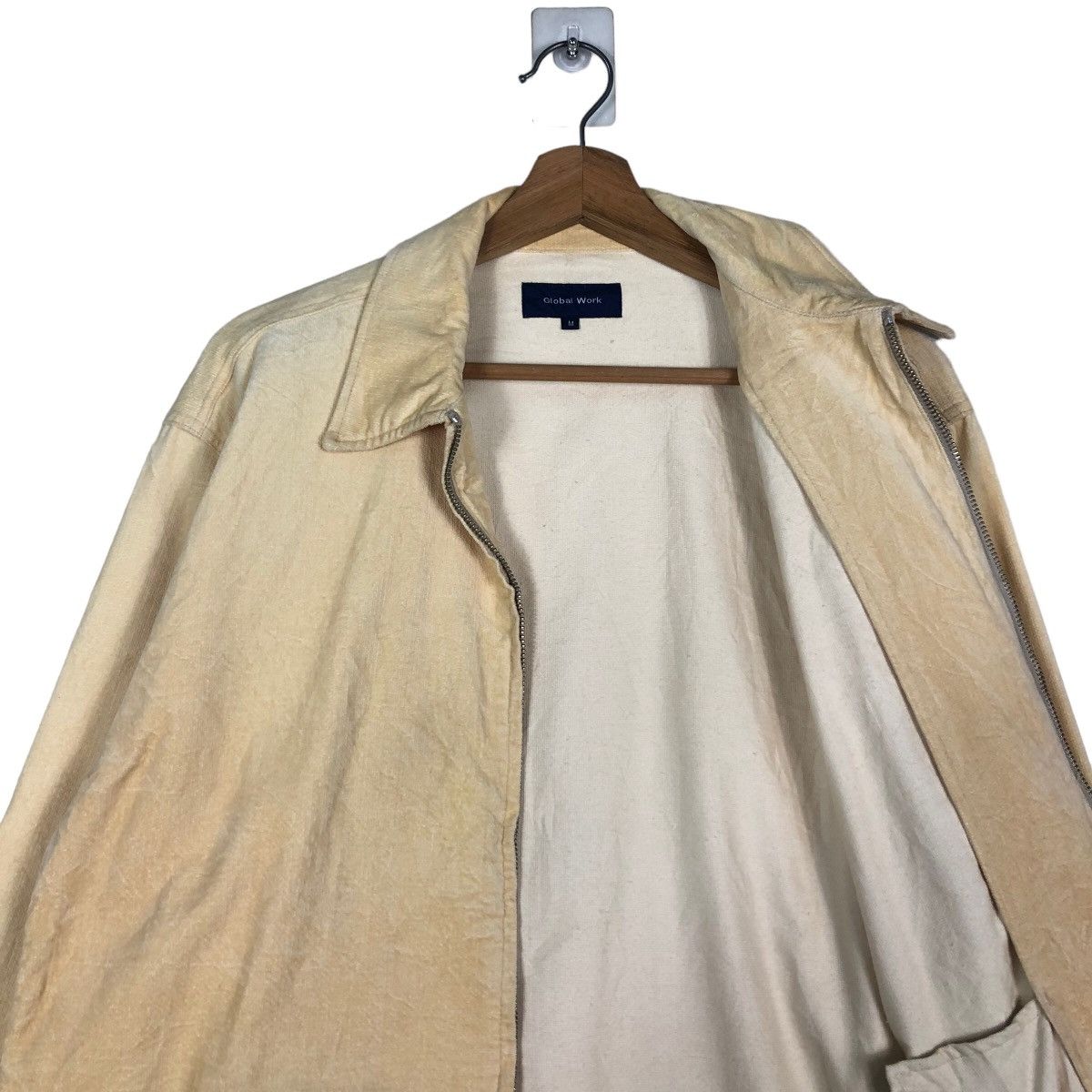Japanese Brand Vintage Velvet Zipper Jacket Global Work Japan Issey Miyake Size US M / EU 48-50 / 2 - 12 Thumbnail