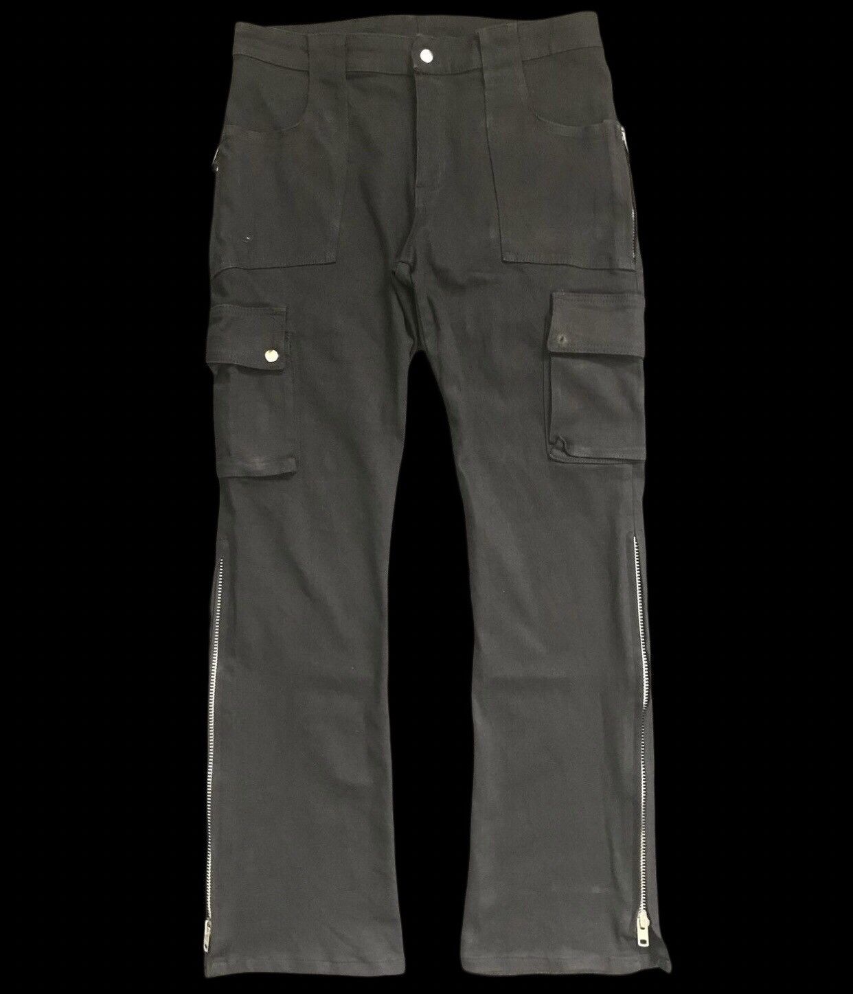 Japanese Brand CP167 LIP SERVICE Japan Punk Zipper Flare Cargo Pant Size US 32 / EU 48 - 1 Thumbnail