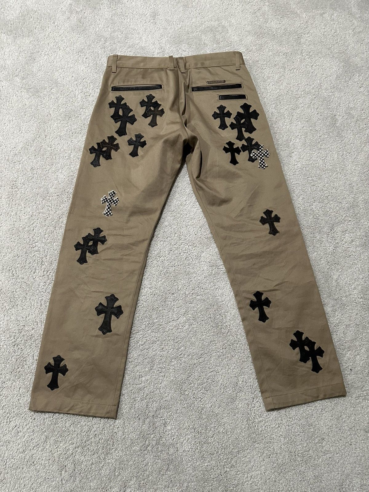 Chrome Hearts Chrome Hearts Tan Black Checkered Cross Patch Chinos Size US 34 / EU 50 - 3 Thumbnail