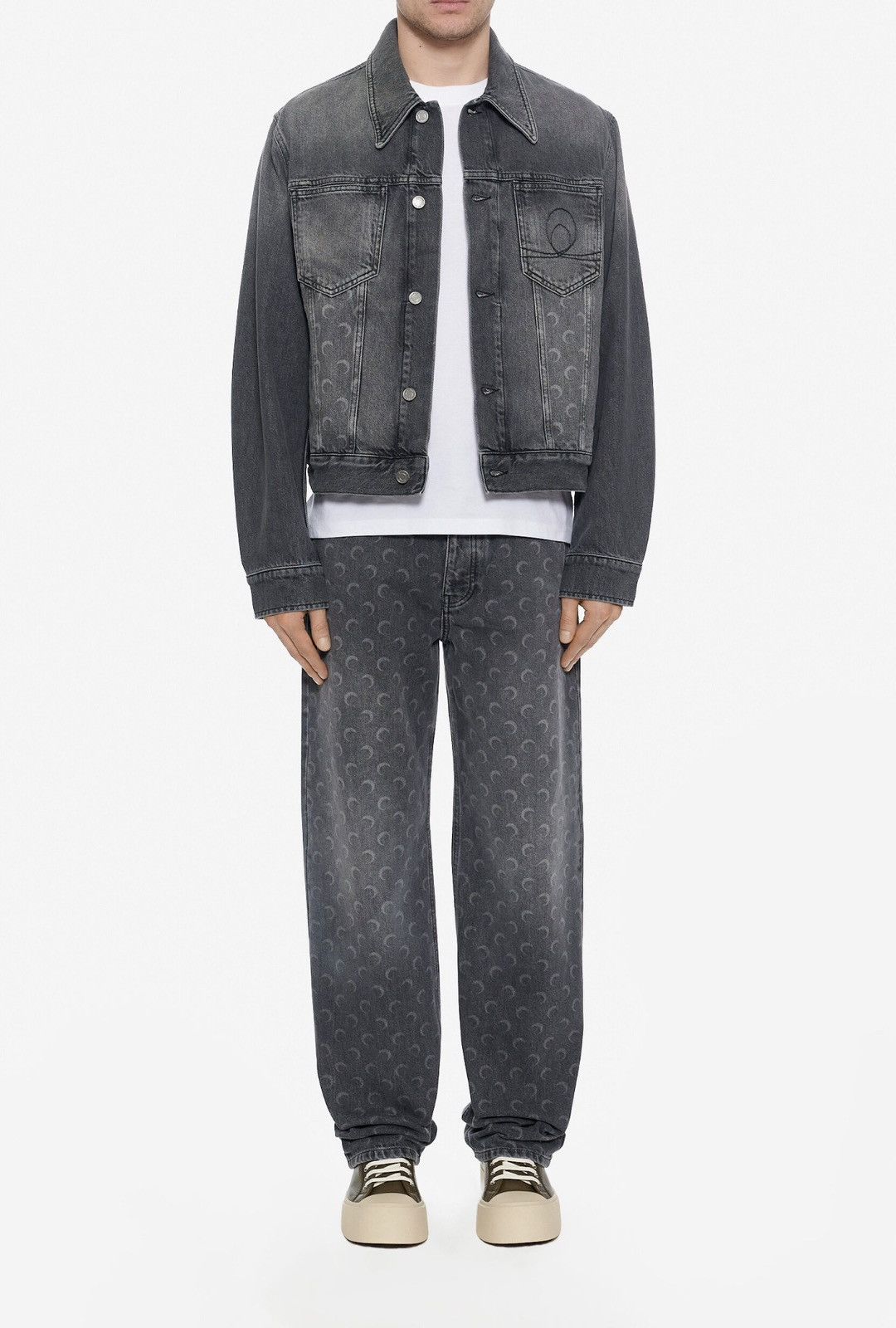 Marine Serre Last Size Marine Serre Regen Moon-Print Denim Working Jacket Size US M / EU 48-50 / 2 - 4 Thumbnail