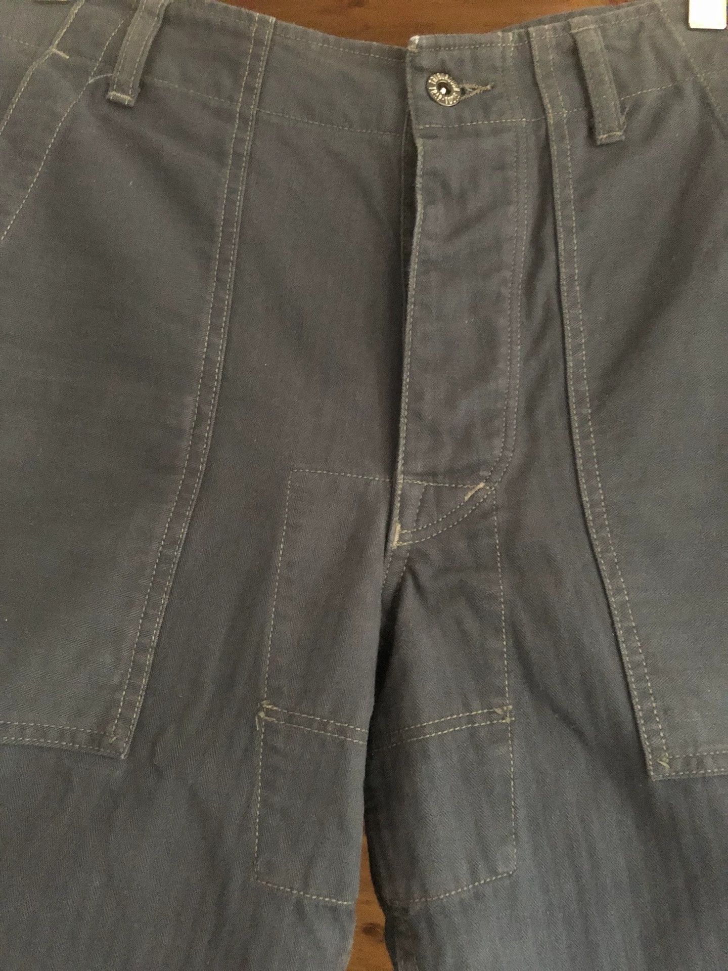 COLIMBO Colimbo Vintage Indigo Herringbone Cargo Pants Size US 30 / EU 46 - 3 Thumbnail