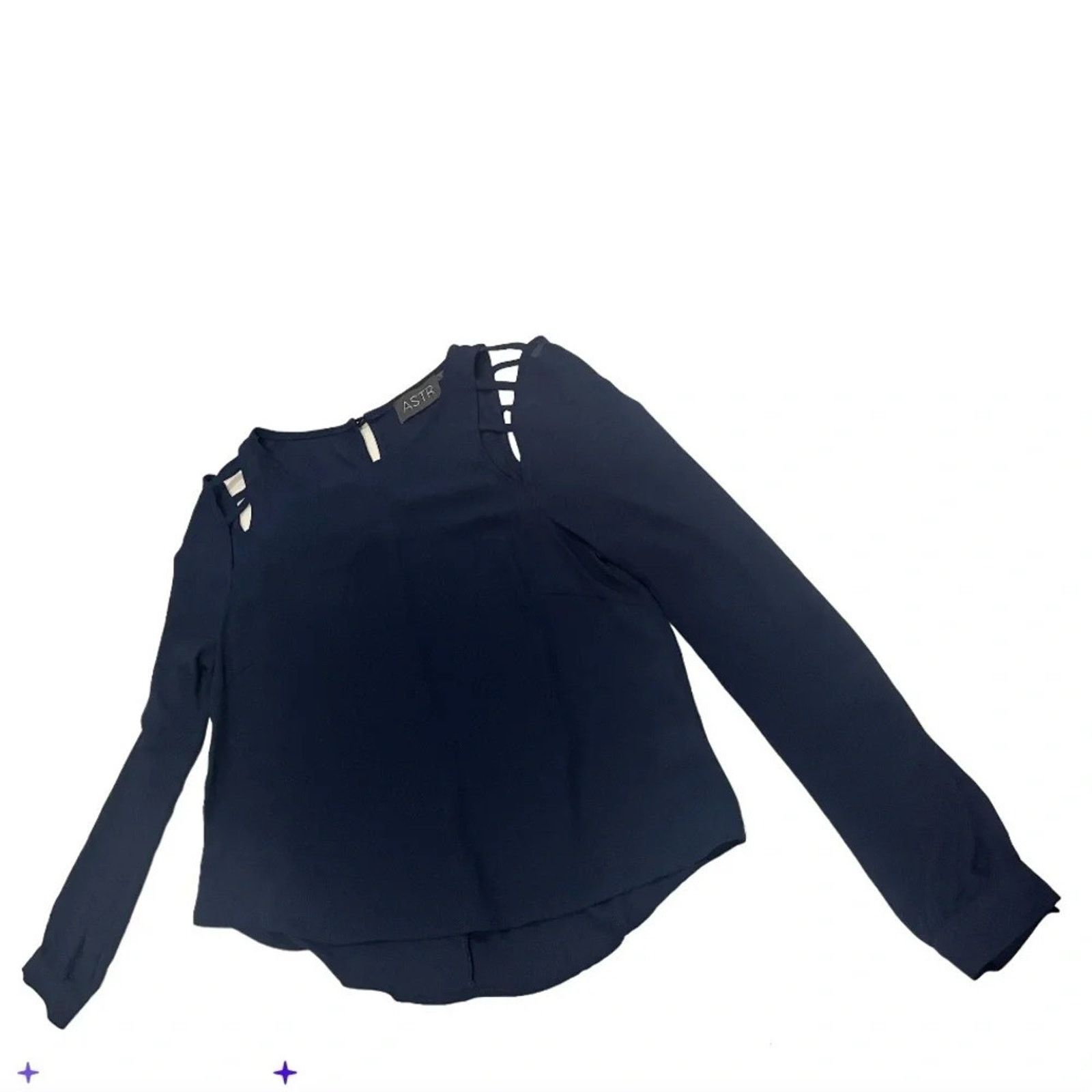 ASTR The Label ASTR long sleeve top with button neck closure, size Small Size S / US 4 / IT 40 - 1 Thumbnail