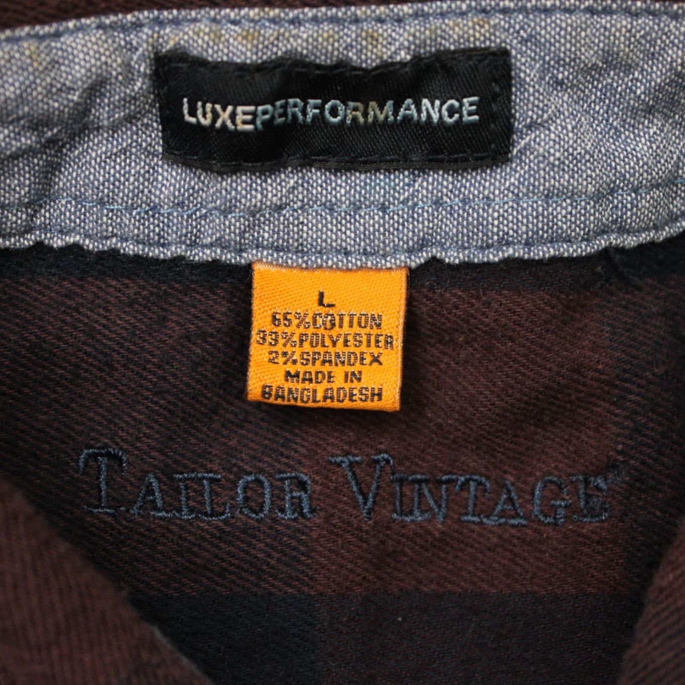 Vintage Tailor Vintage Shirt Mens Large Red/Blue Plaid Flannel Luxe Performance L/S Size US L / EU 52-54 / 3 - 6 Thumbnail