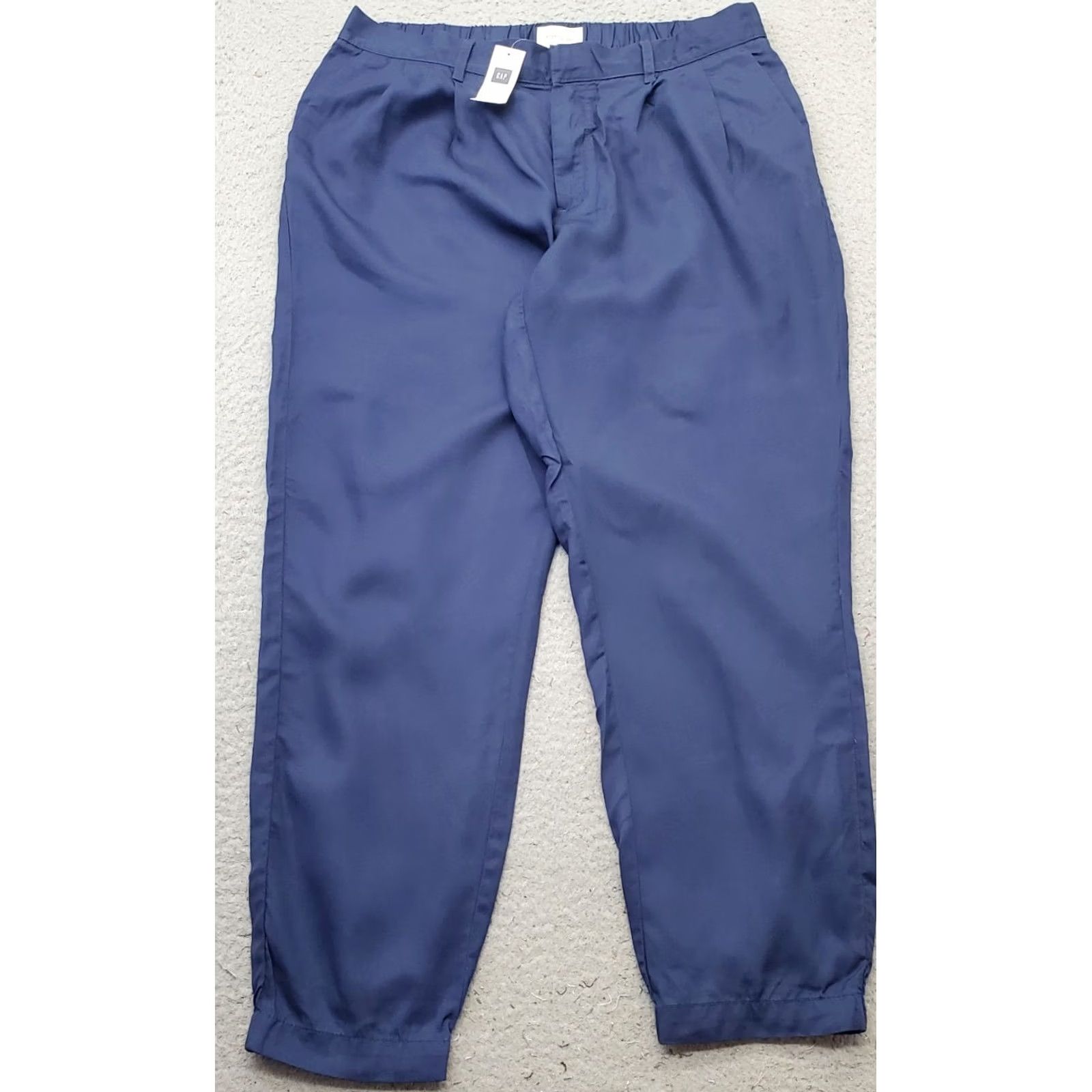 Gap Gap Womens Pants Joggers Navy Elastic Pleated Waist Tapered Leg 26.75 Inseam M Size L Measurements Casual Activewear Knit Lyocell 100% Size 32" / US 10 / IT 46 - 2 Thumbnail