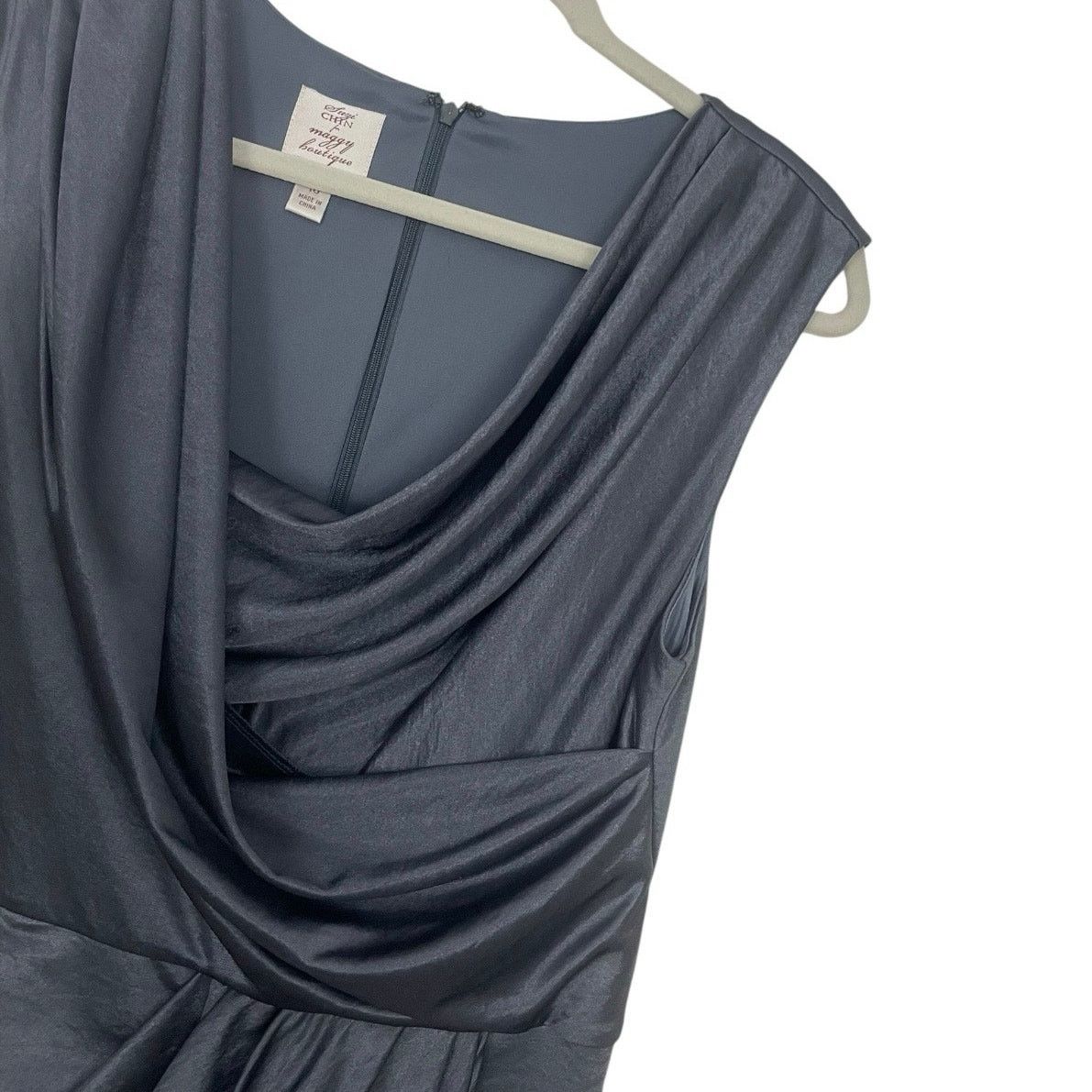 Other Suzi Chin for Maggy Boutique Vintage Blue Shimmery Dress Size L / US 10 / IT 46 - 3 Thumbnail