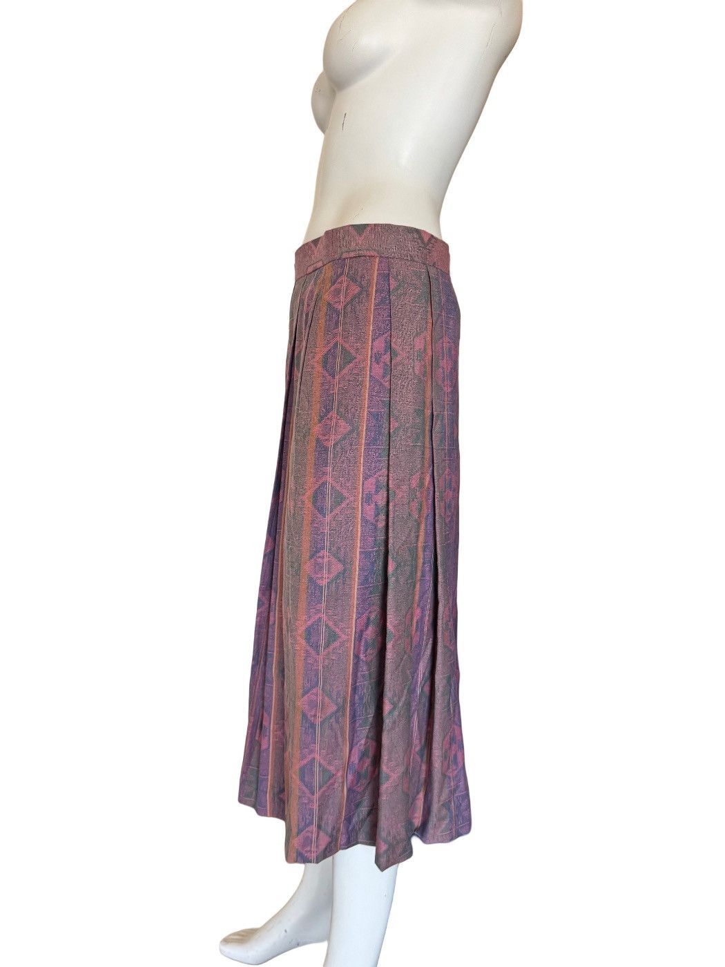 Vintage Geiger Austria skirt 42 M Actez pink boho midi European wool Size 30" / US 8 / IT 44 - 2 Thumbnail