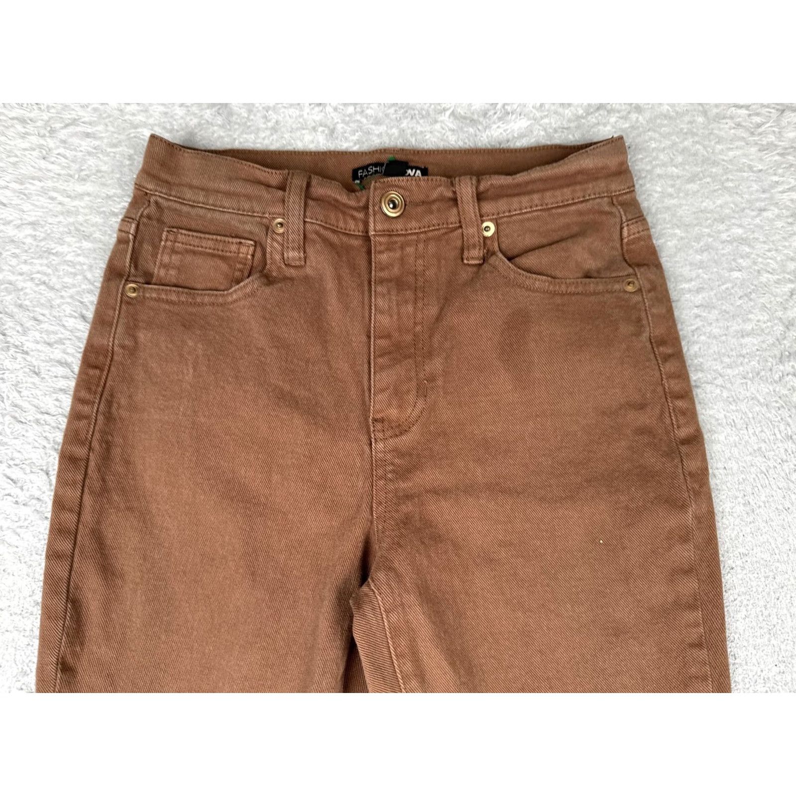 Fashion Nova FASHION NOVA Jeans Bootcut Womens 3/26 26 Brown Mid Rise Stretch Denim 5-Pocket Rise Mid/Bootcut 30.5 In Inseam Size 26" / US 2 / IT 38 - 4 Thumbnail