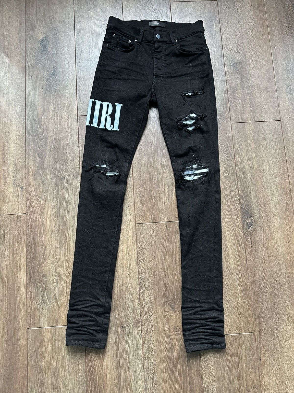 Image of Amiri Logo Jeans in Black, Men's (Size 30)