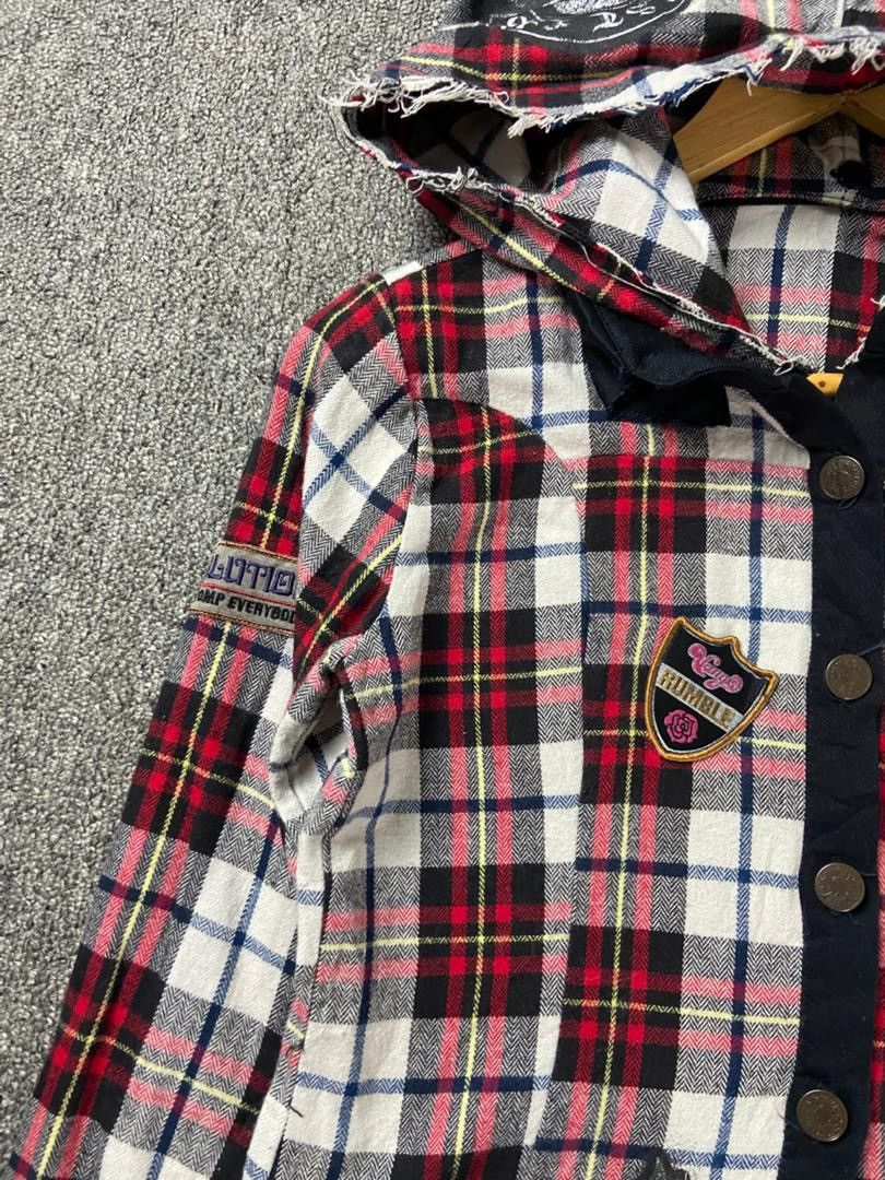 Japanese Brand Vamps 2010 Band Merchandise Hooded Plaid Shirt (203) Size US XXS / EU 40 - 8 Thumbnail