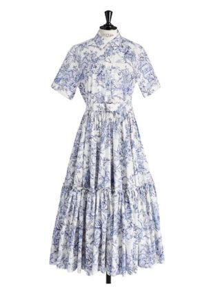 image of Dior O1W1Db10124 Party Style Dresses In White/blue in White Blue, Women's (Size XS)