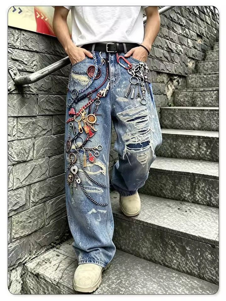 Japanese Brand Flared Punk Jeans Size US 33 - 6 Thumbnail