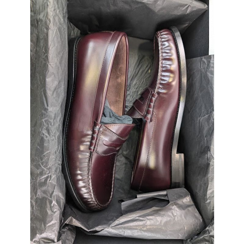 Celine o1rshd1 Luco Polished Calfskin Loafer Boots in Burgundy 40 Size US 7 / EU 40 - 22 Thumbnail