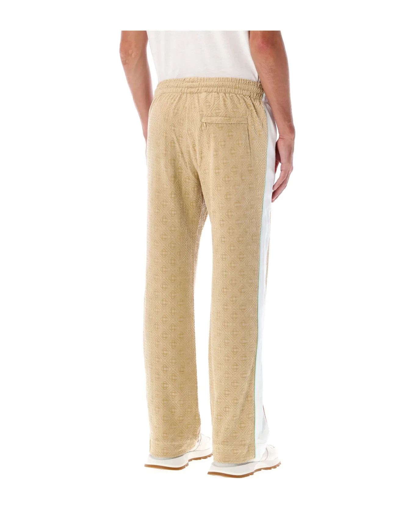 Casablanca o1mle0326 Monogram Velour Track Pants in Taupe Size US 32 / EU 48 - 2 Thumbnail